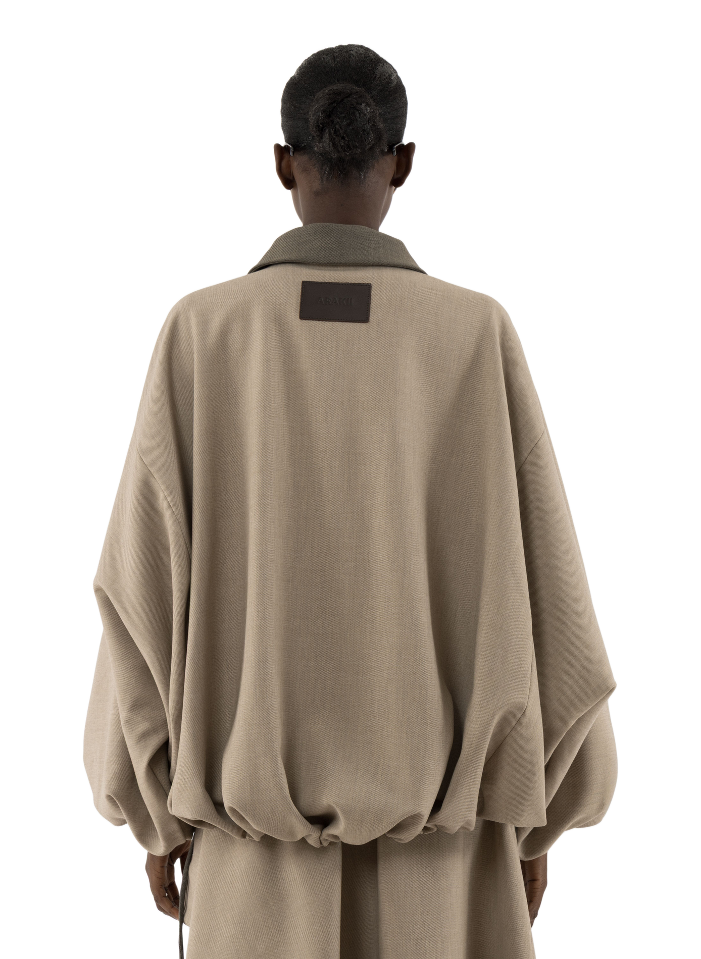 Weite Unifarben Jacke ARAKII Beige