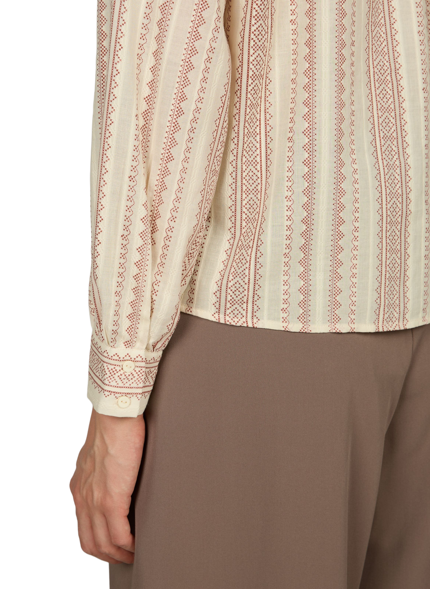 Printed cotton shirt VILA Beige
