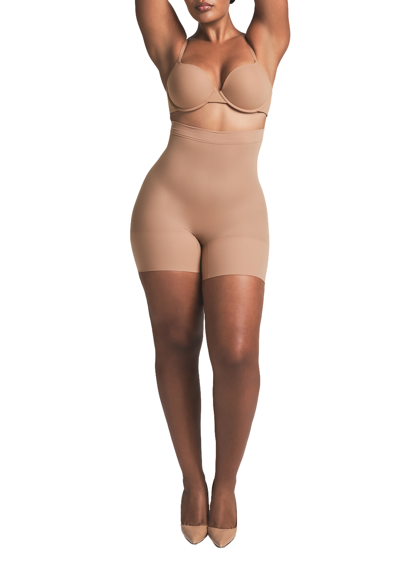 Short taille haute sculptant mi-cuisse SKIMS Marron