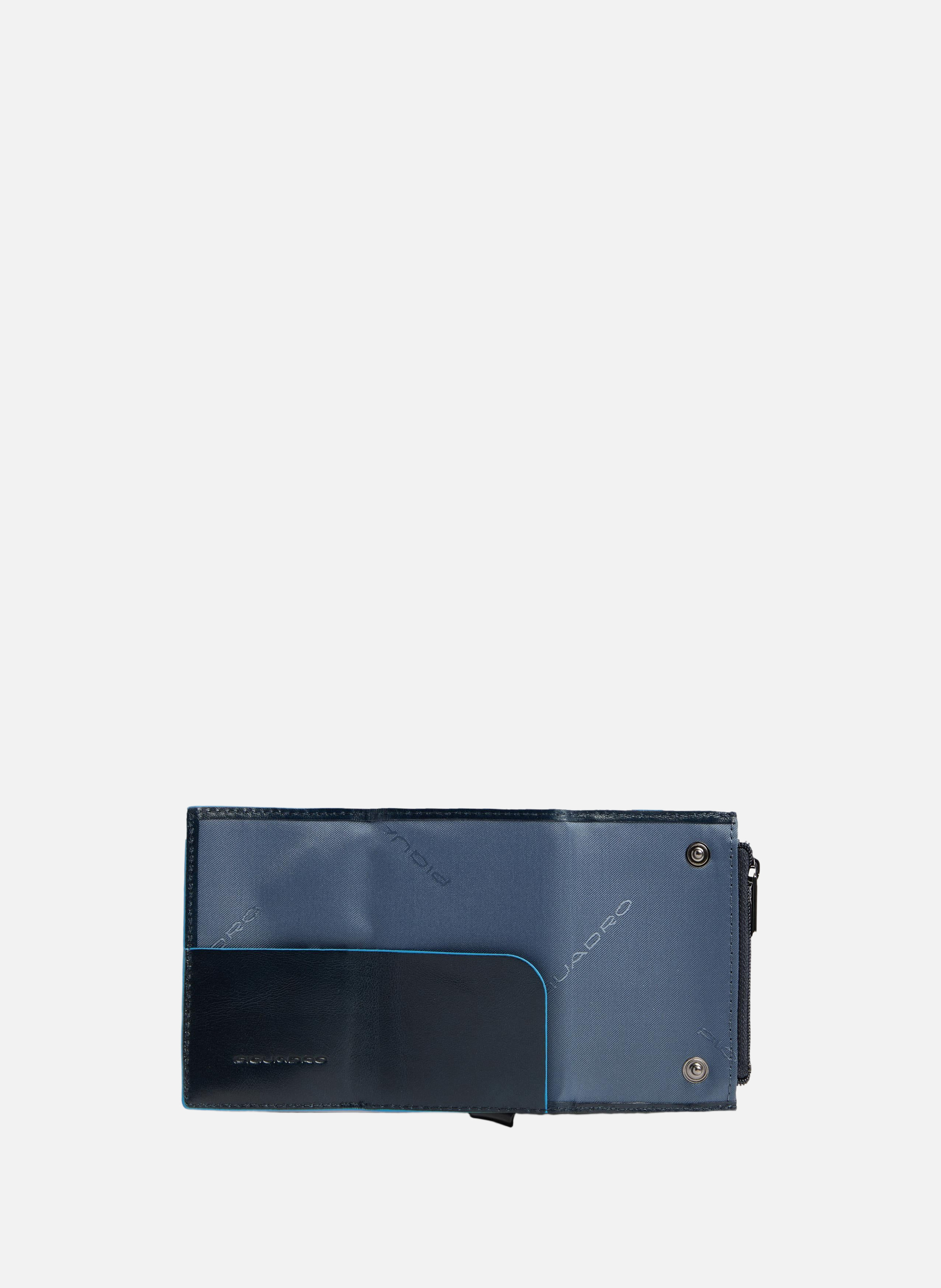 Portefeuille compact pop-up avec porte-monnaie PIQUADRO Bleu