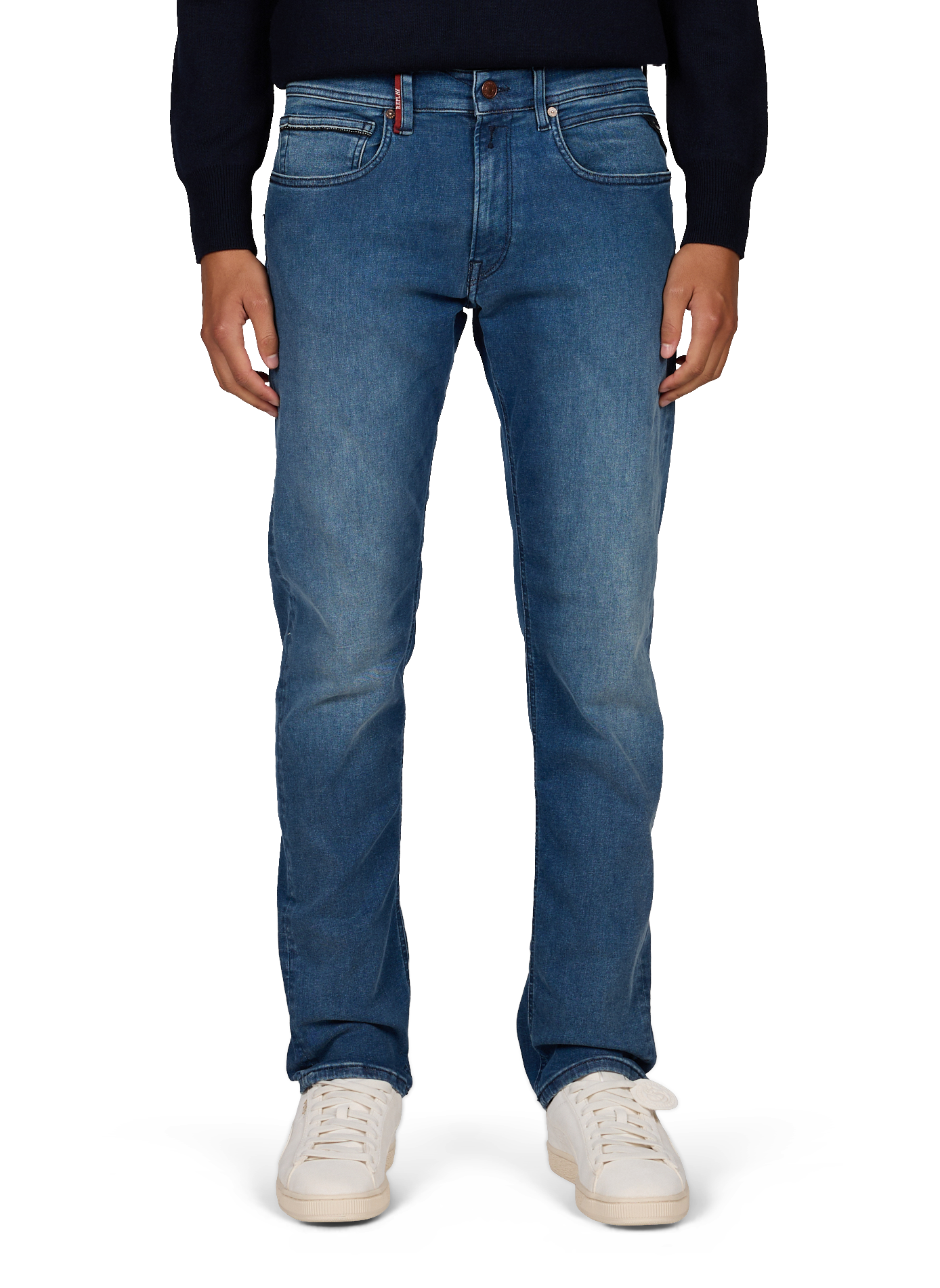 Rechte jeans Grover van gemengd katoen REPLAY Blauw