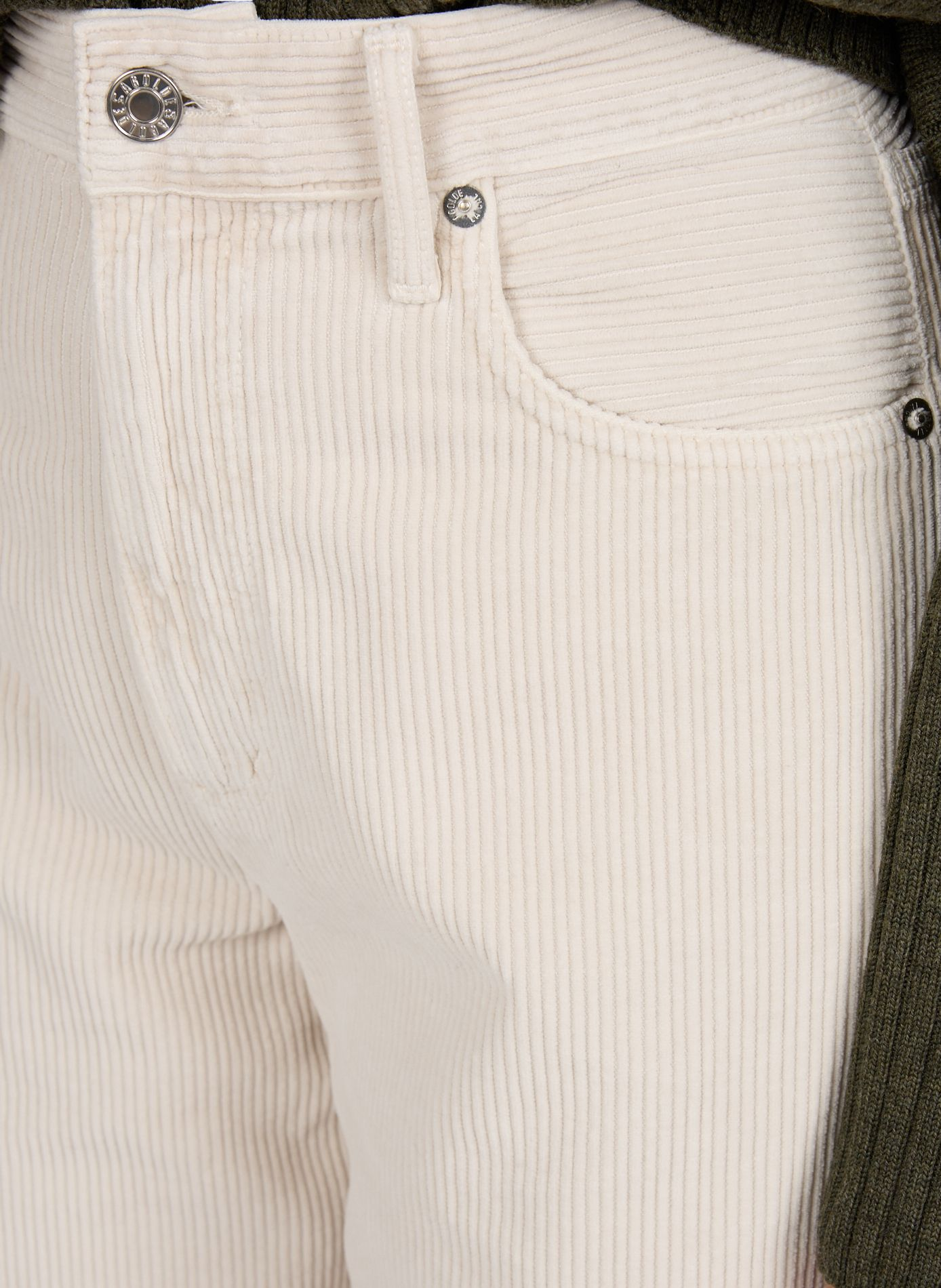 Wide corduroy cotton trousers | White AGOLDE Women
