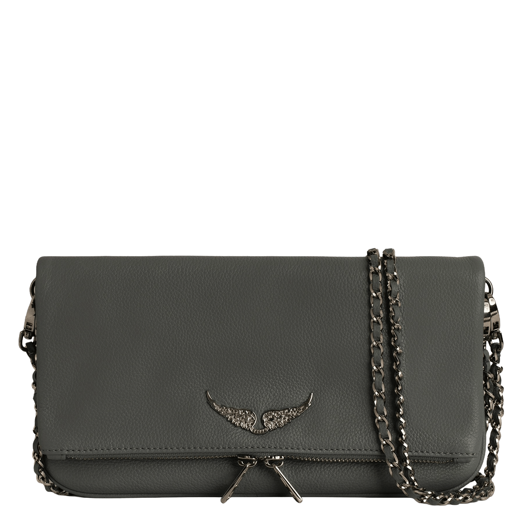 Pochette à rabat bandoulière en cuir rock mini  Road