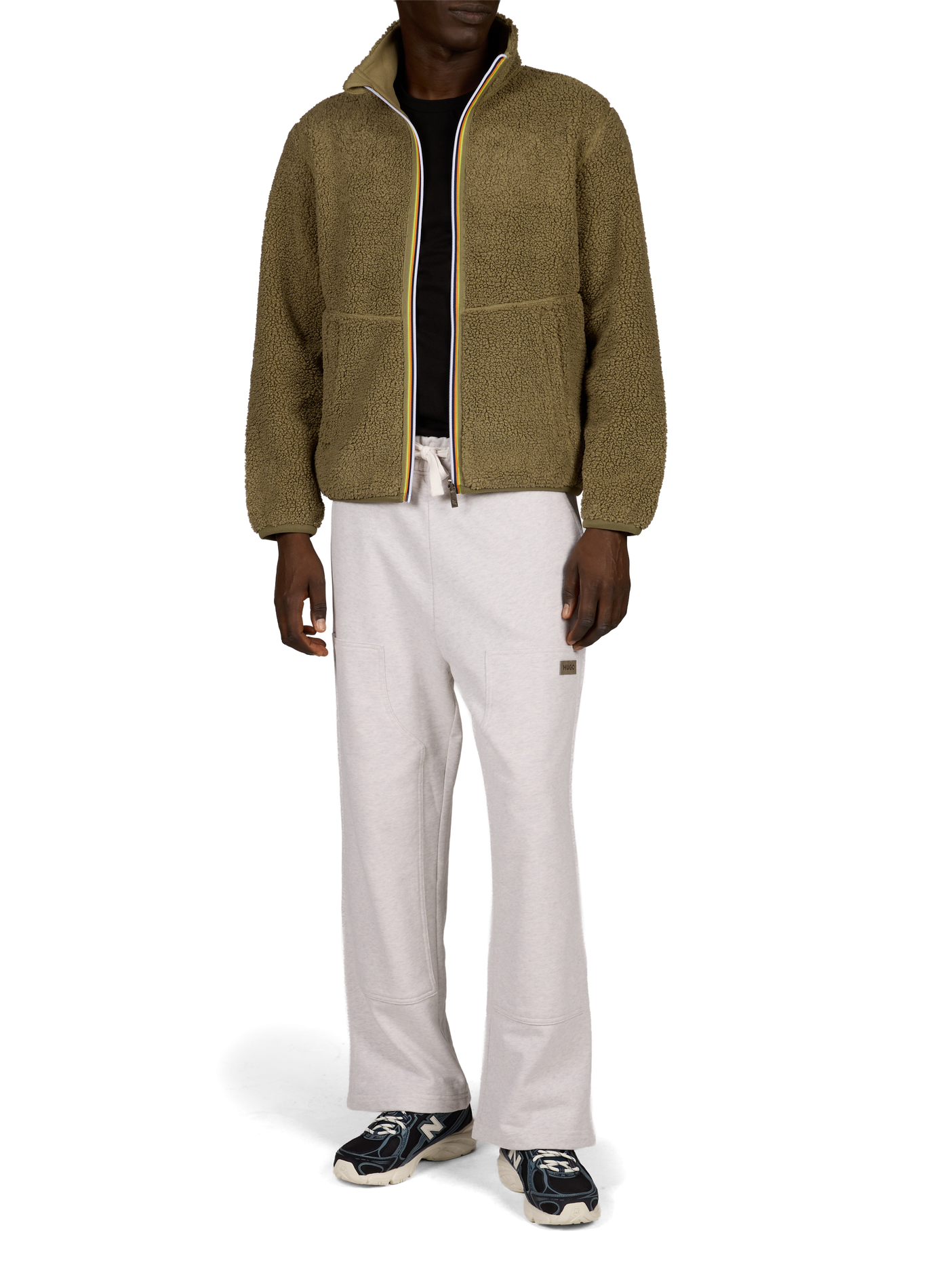 Pascal Reversible Double Sherpa Fleece Jacket K-WAY Khaki