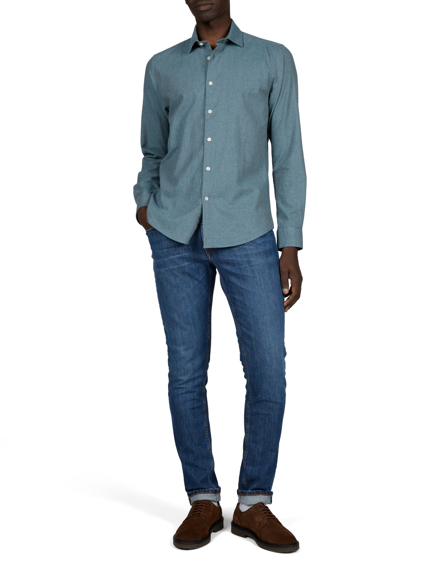 Rechte effen knoopblouse LAFAURIE Blauw