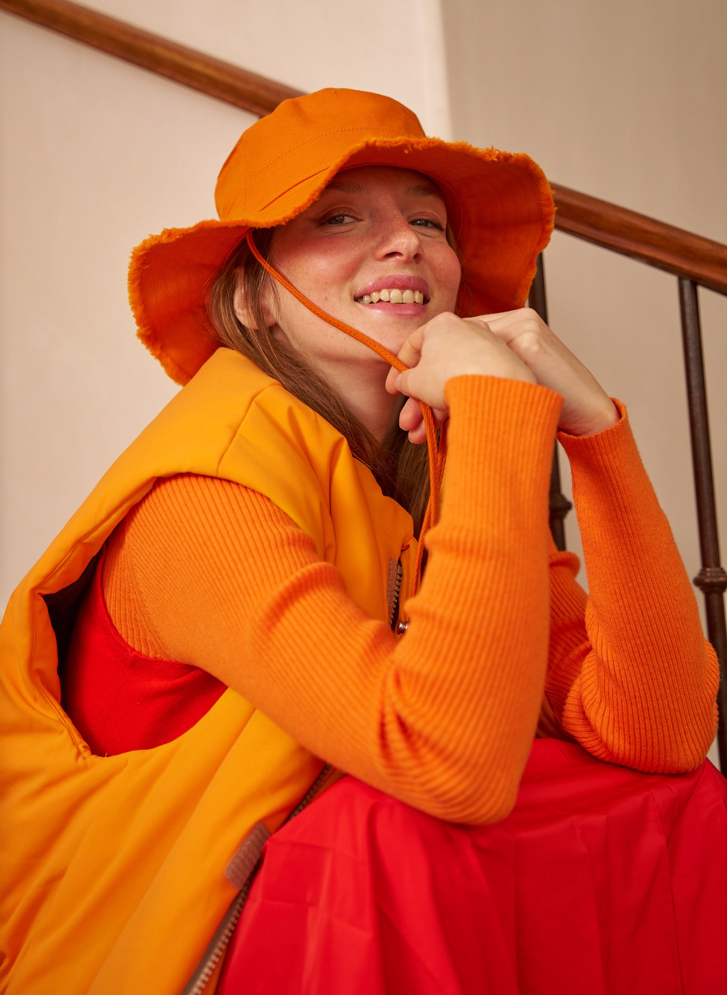 Pull Ves en maille de coton et cachemire SAISON 1865 Orange