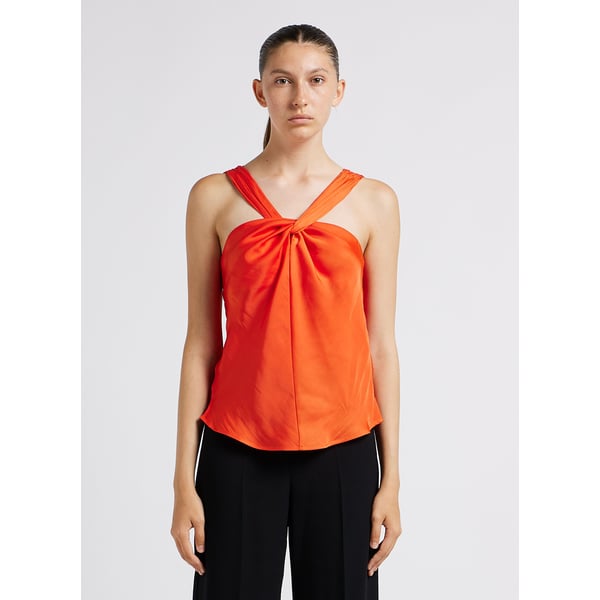 Top court fluide droit satiné