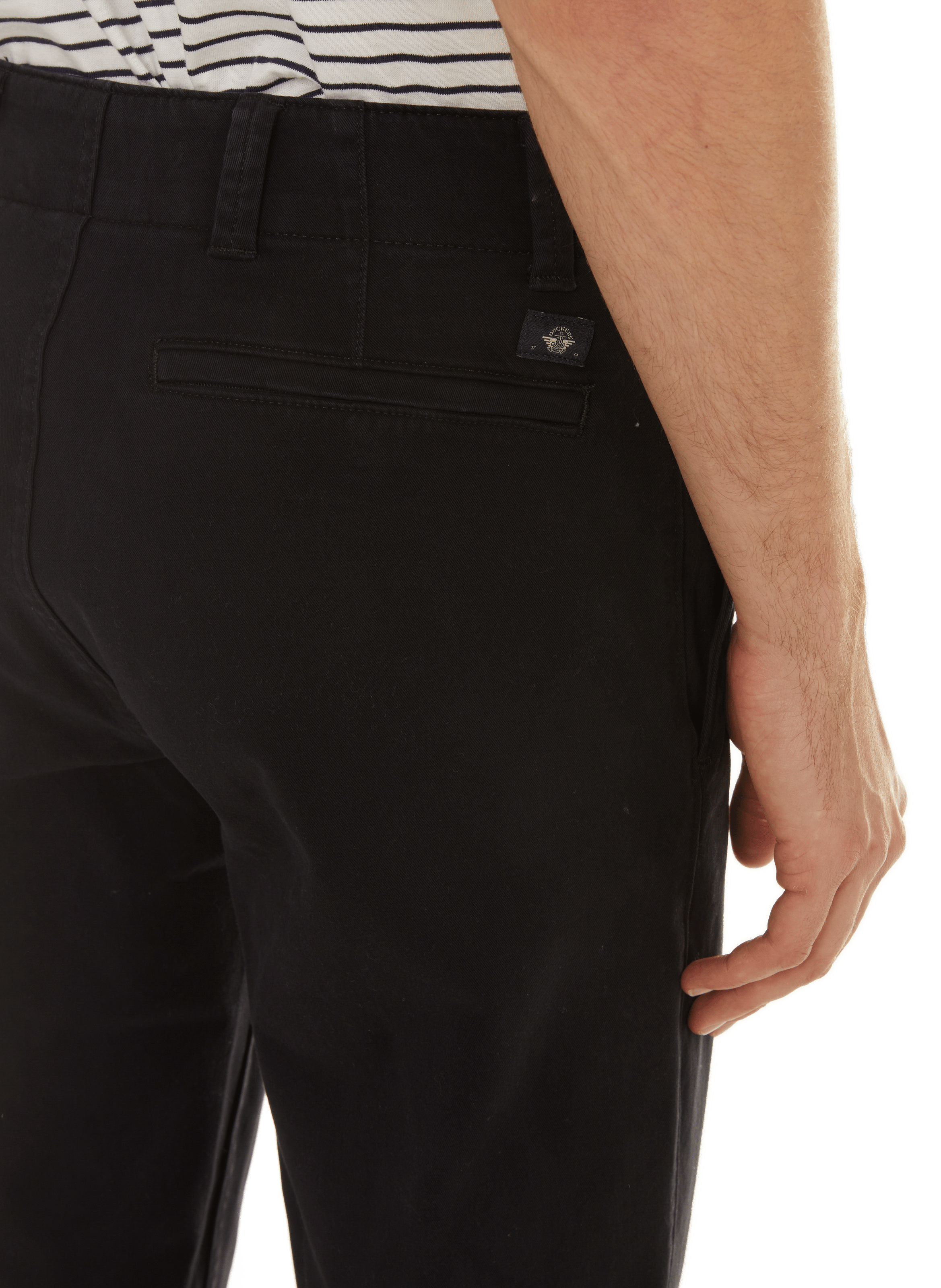 Pantalon slim en coton Noir