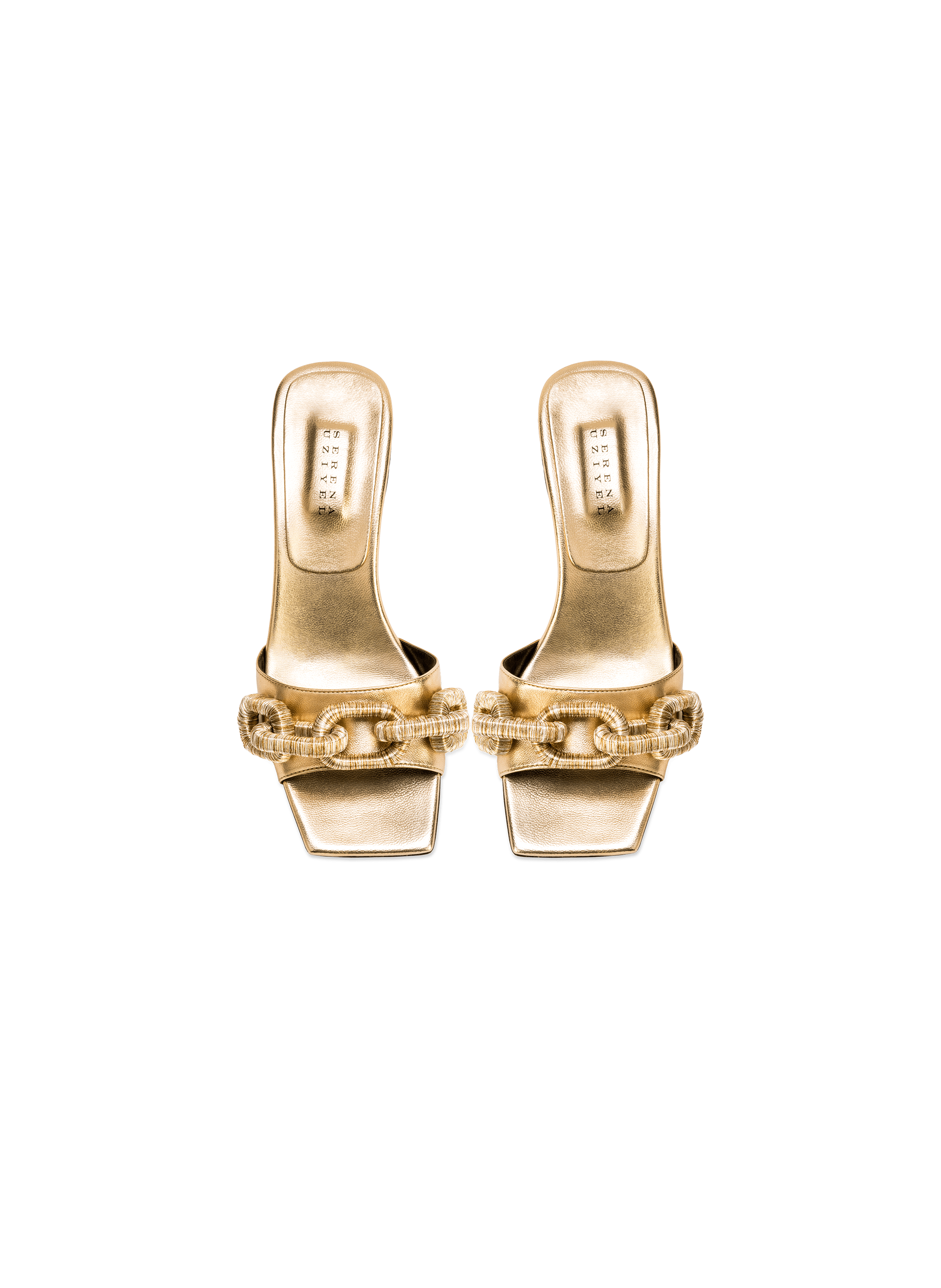 Sandales à talon moyen catena or SERENA UZIYEL Doré