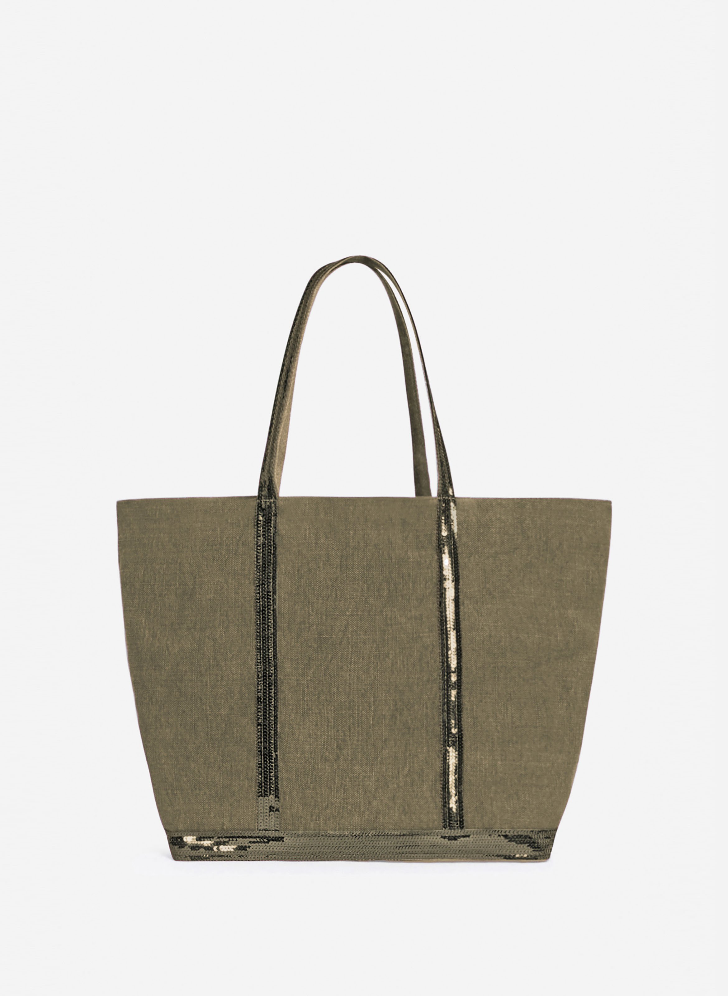 Cabas l zippé en lin  Kaki