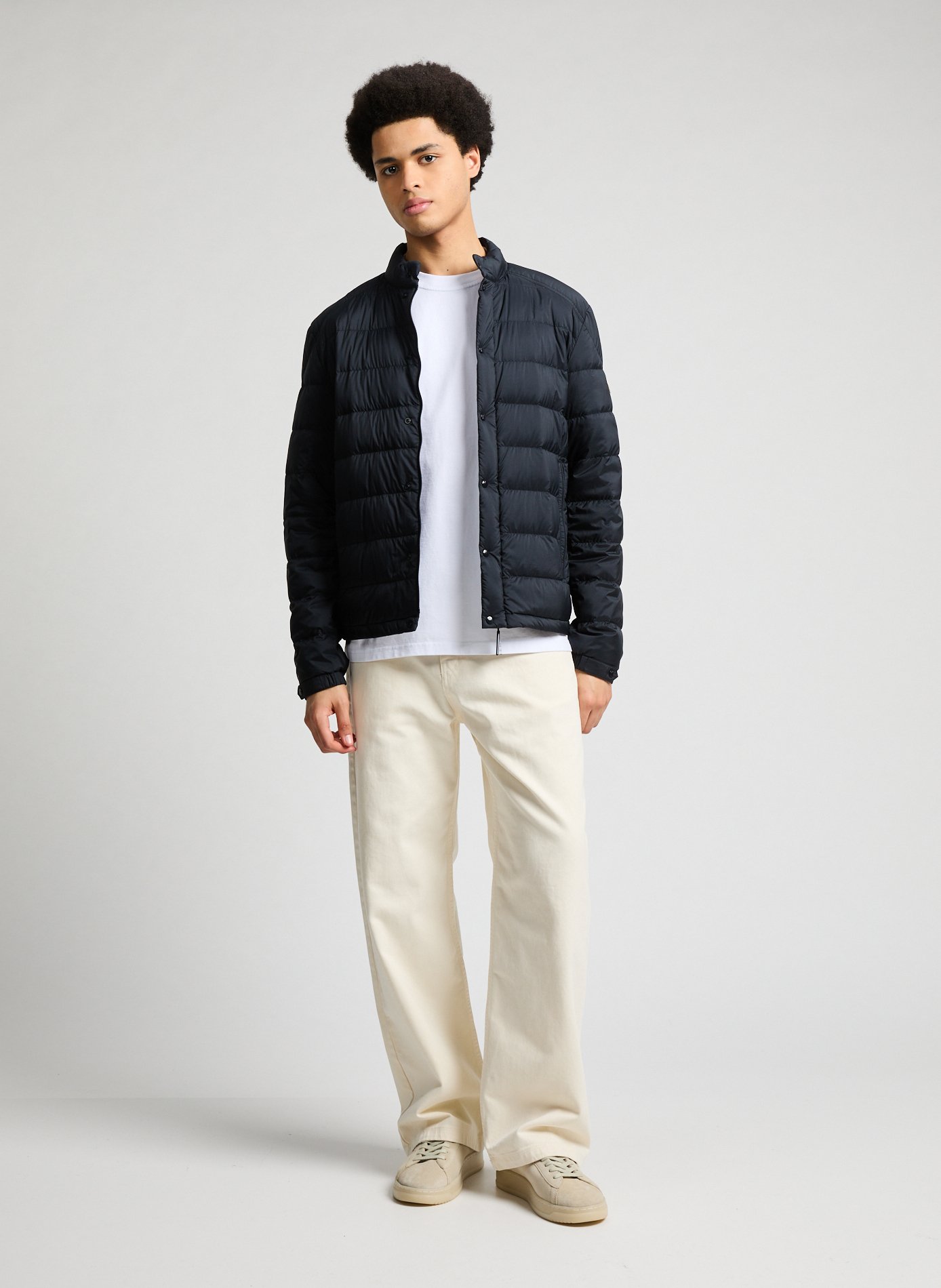 Short quilted down jacket MONCLER Blue