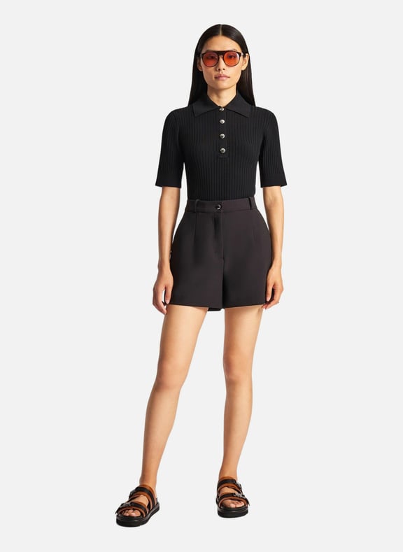 Polo manches courtes vera col chemise coupe ajustée Noir by FUSALP FUSALP Polo manches courtes vera col chemise coupe ajustée Noir