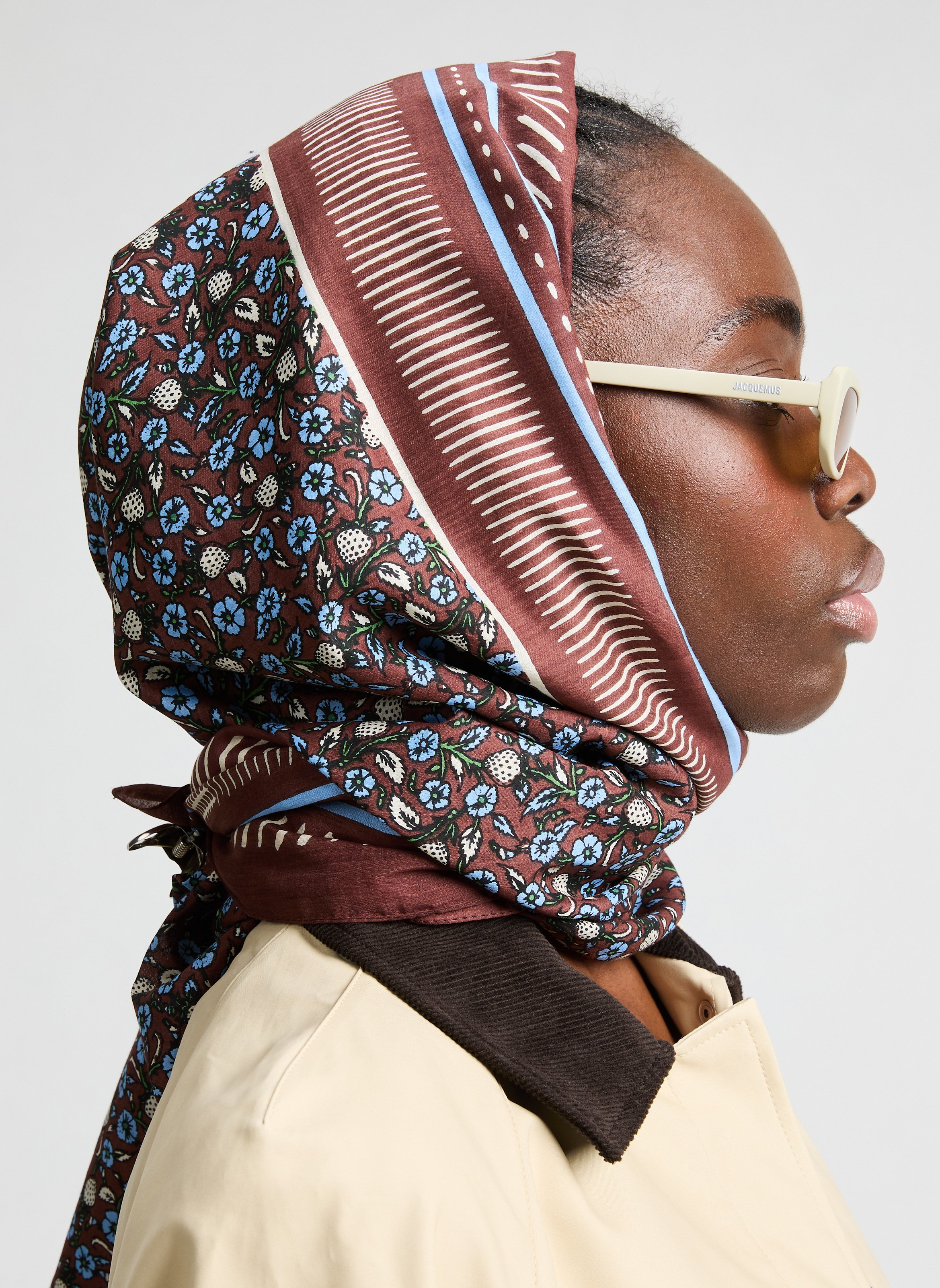Foulard imprimé en coton BECKSÖNDERGAARD Multicolore