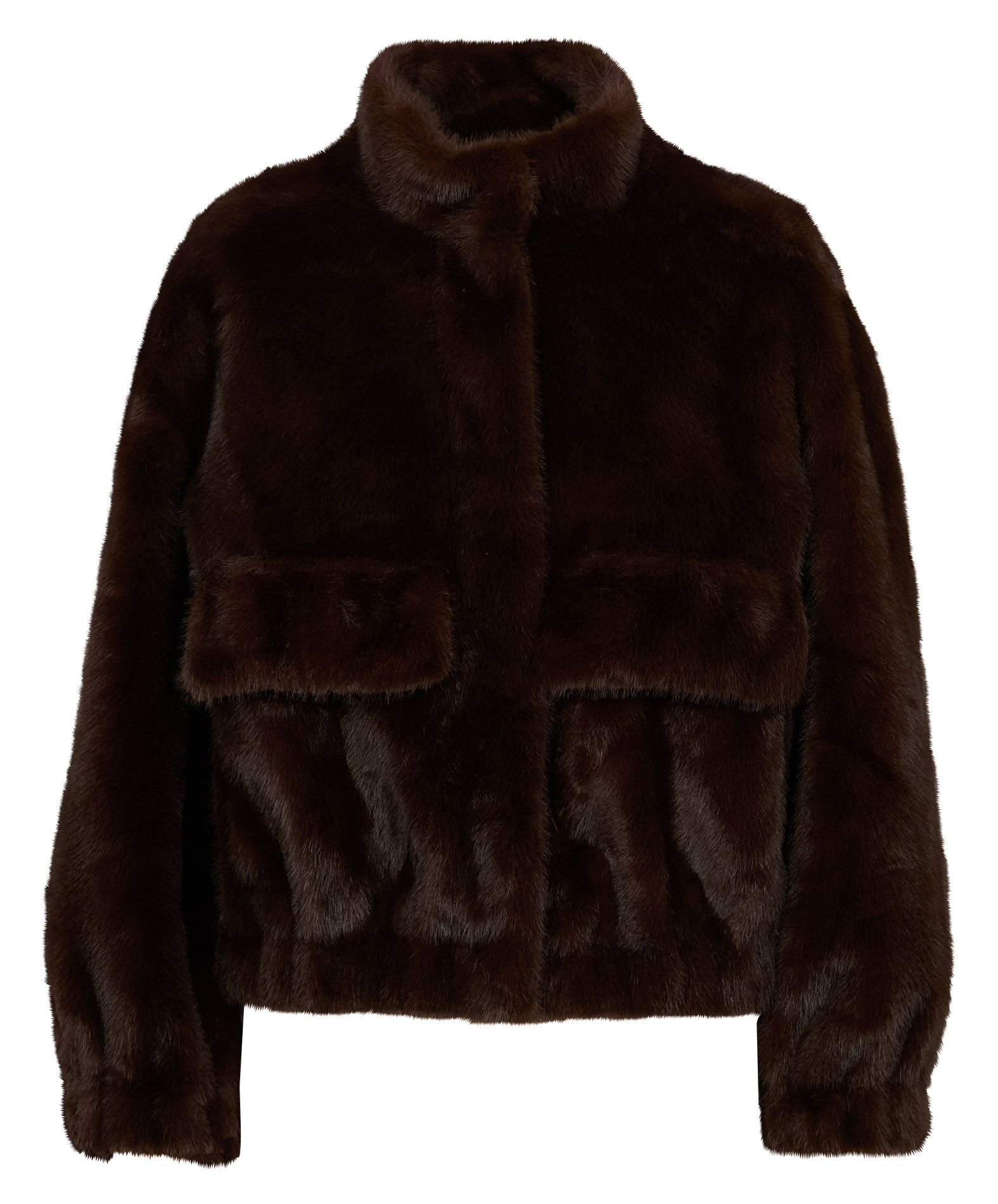 Veste ample col montant en fourrure synthétique paros BA&SH Marron