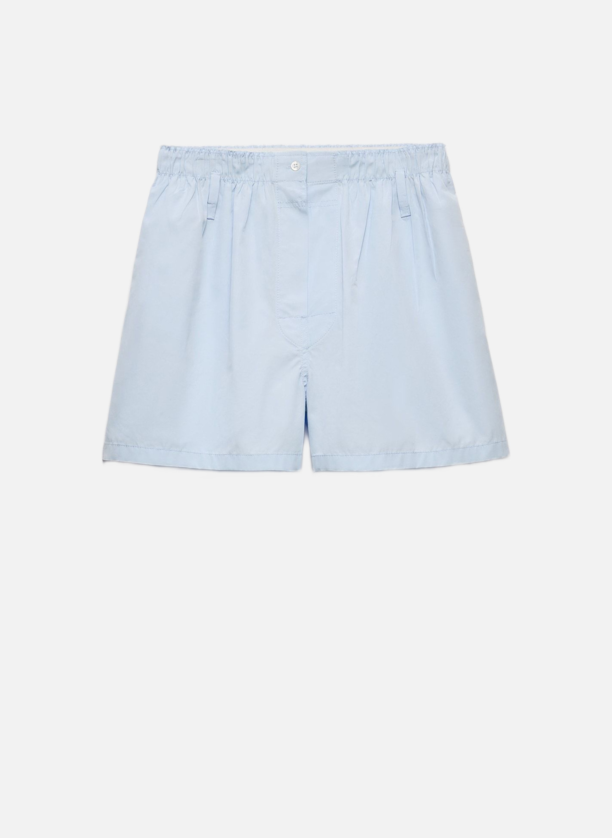 Short en popeline de coton PRADA Bleu