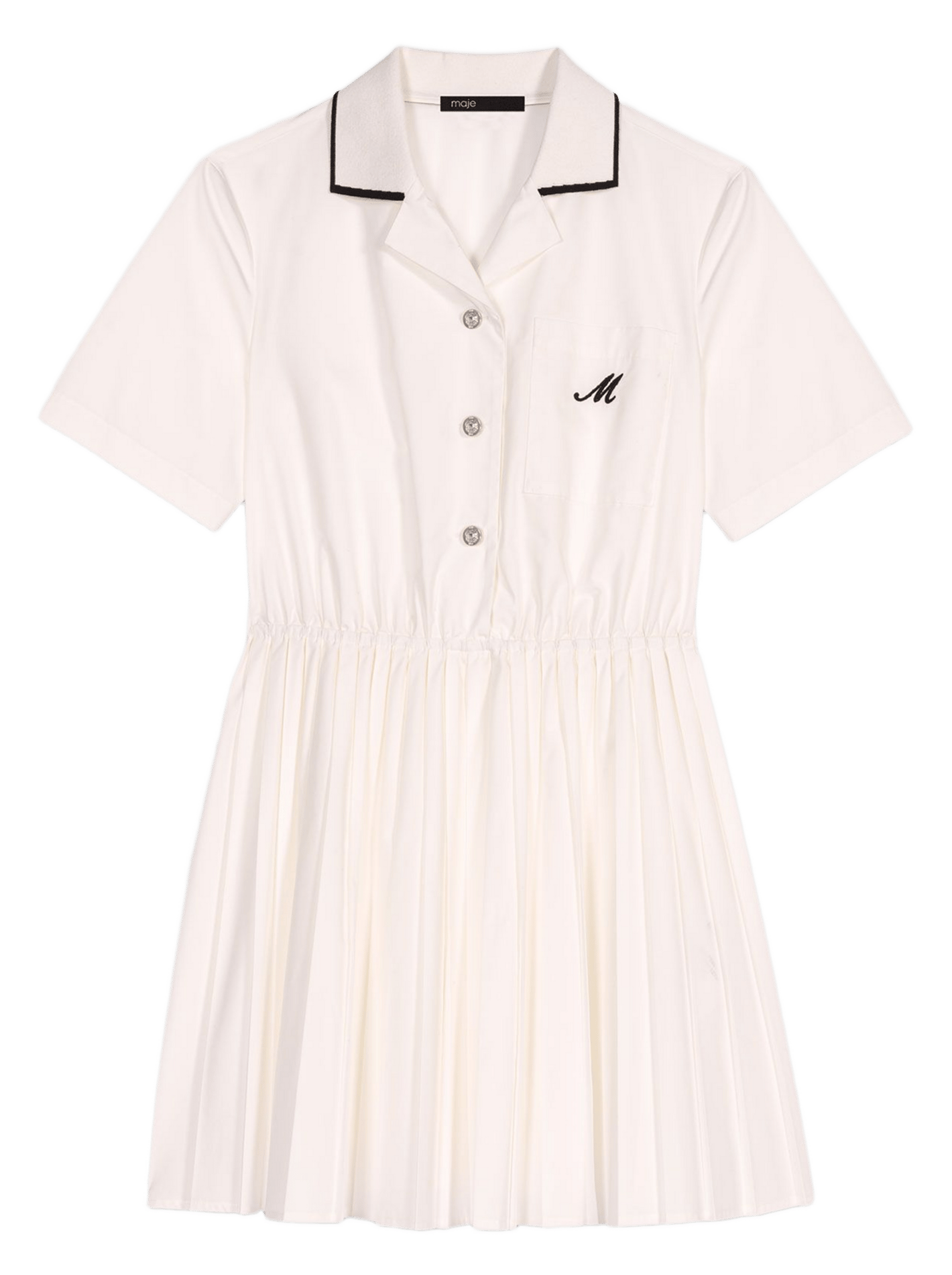 Robe courte col chemise Blanc
