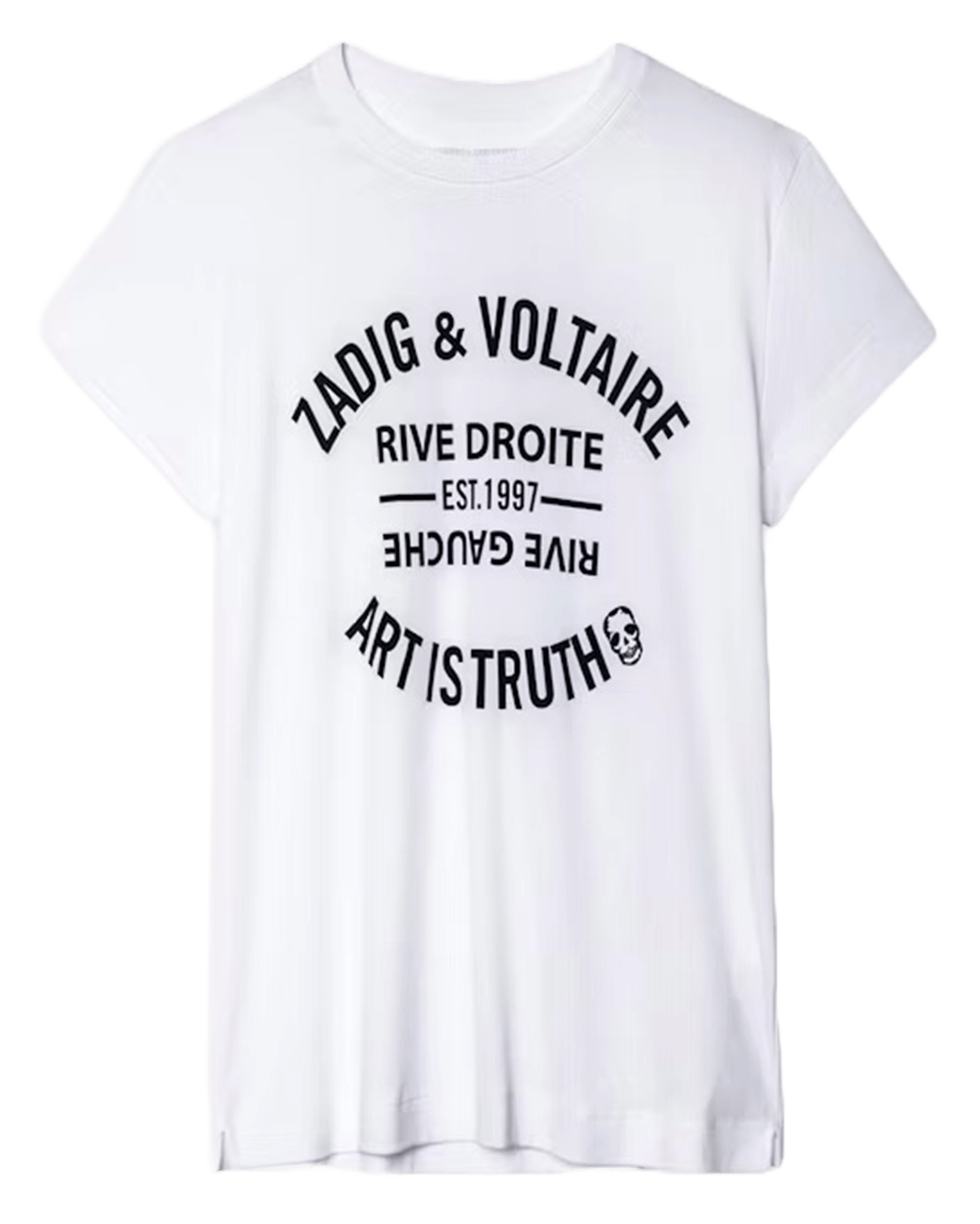 Tee-shirt droit en coton sérigraphié walk ZADIG&VOLTAIRE Blanc