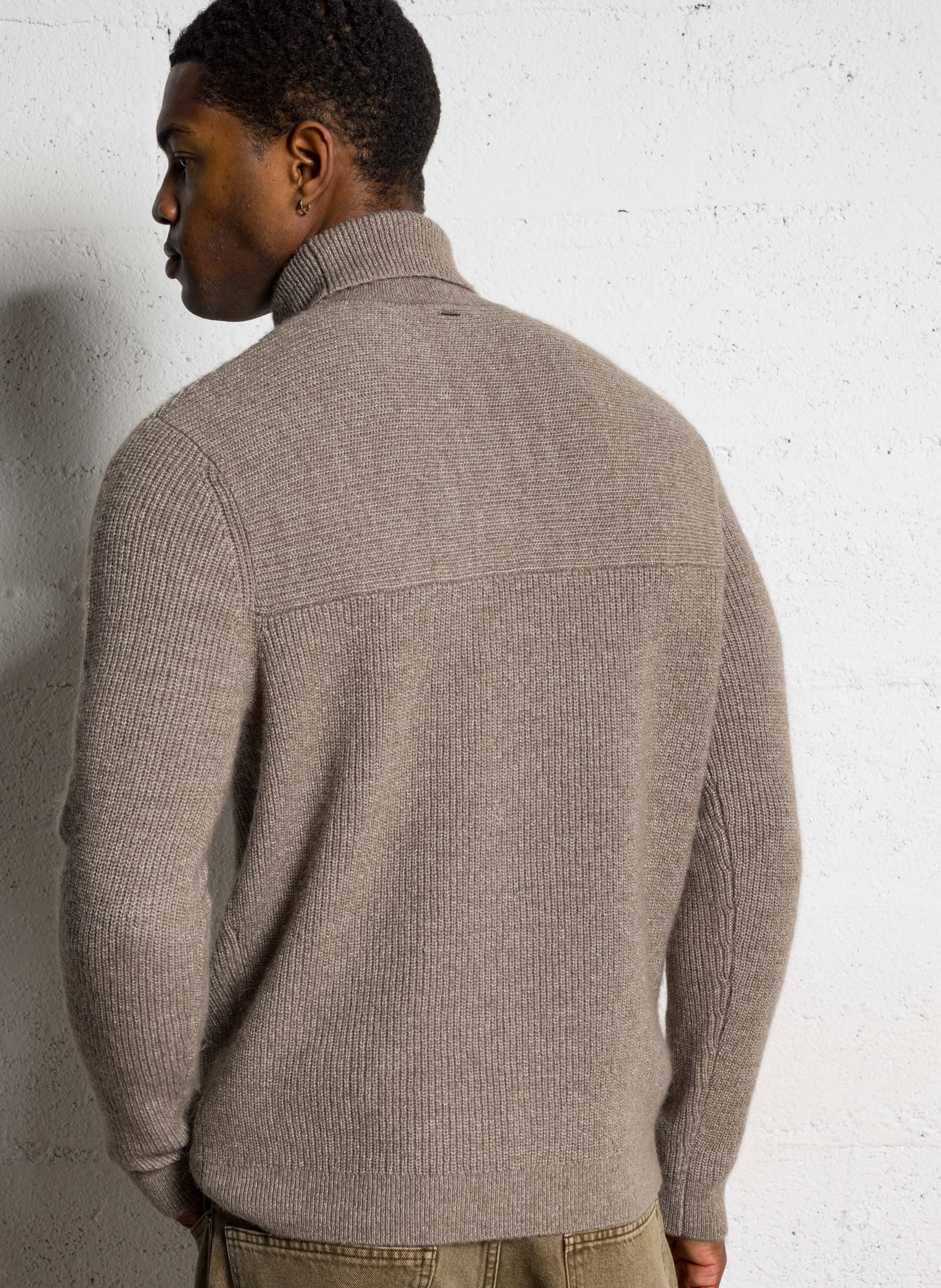 Pull col roulé droit IKKS Marron