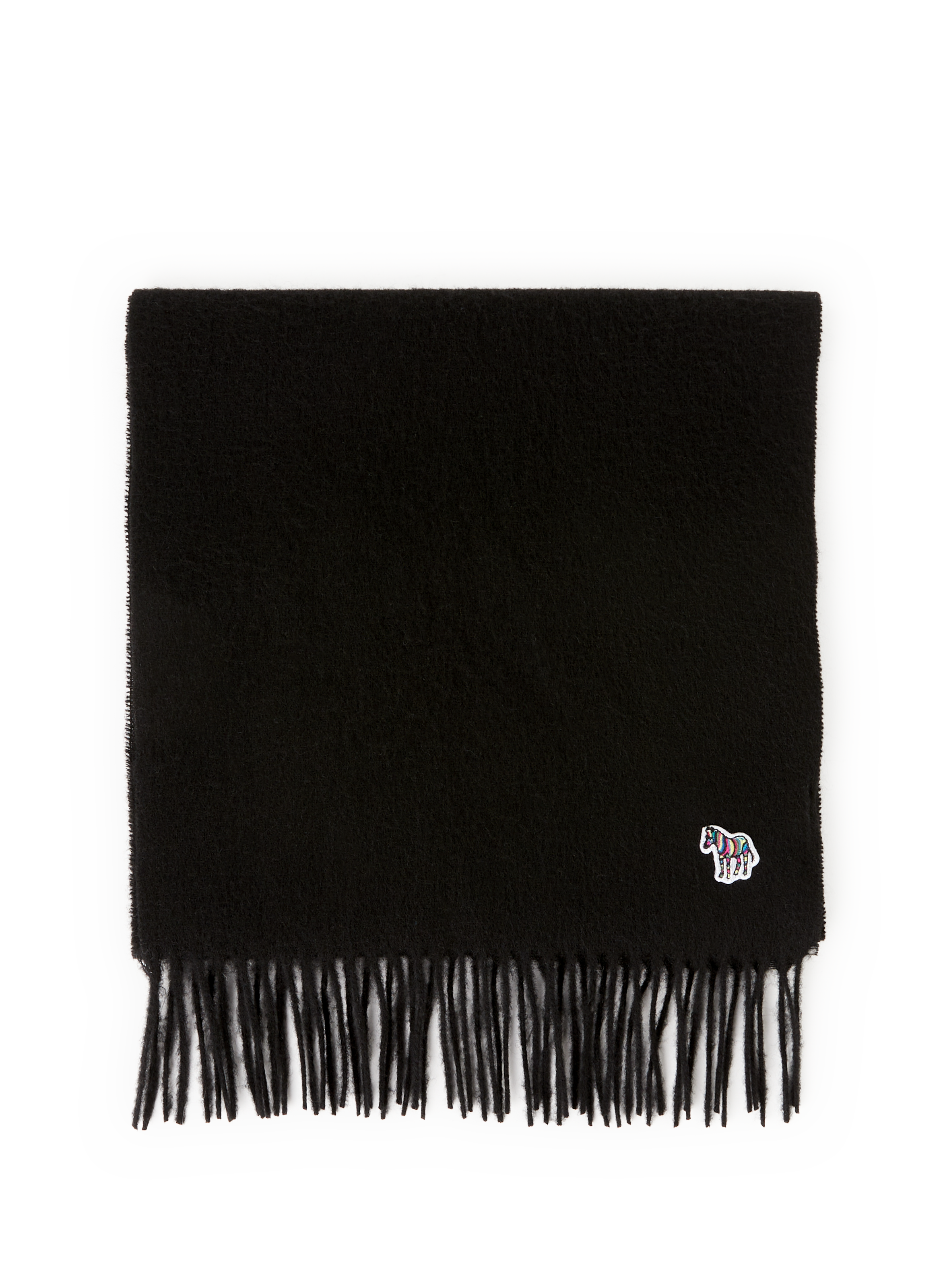 PAUL SMITH Echarpe à franges en laine vierge Noir