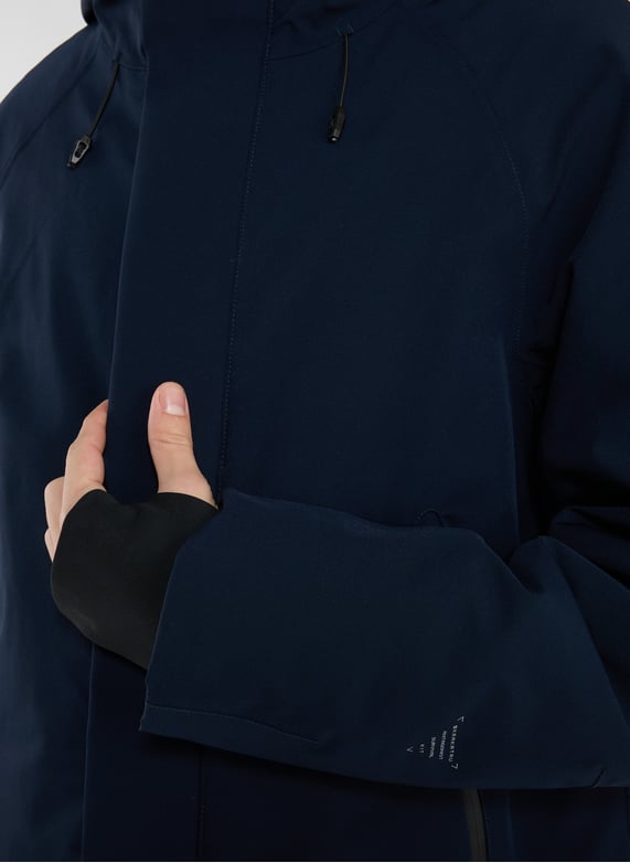 Parka col montant à capuche | Bleu by KRAKATAU Parka col montant à capuche Bleu