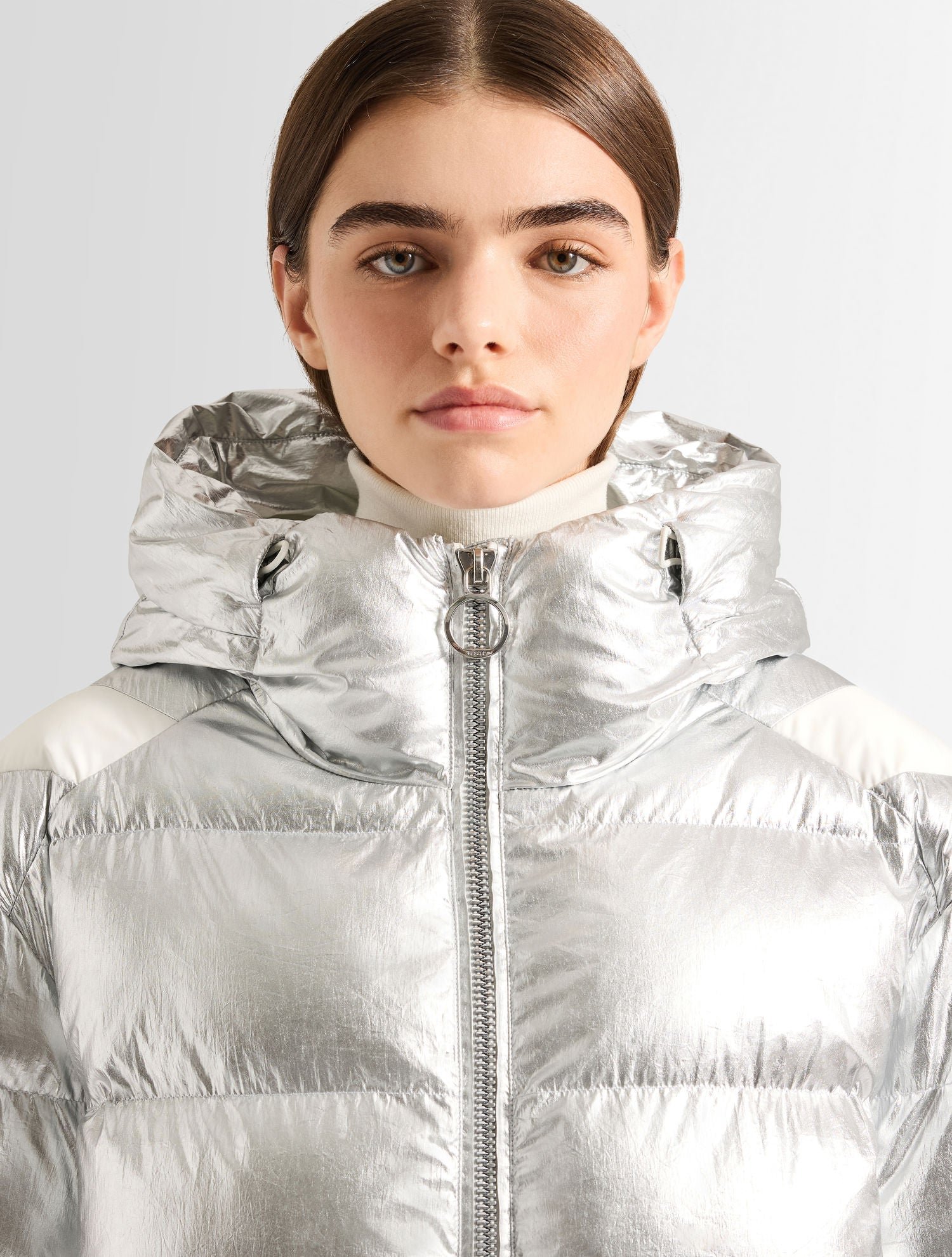 Doudoune charloy metal col capuche FUSALP Argent