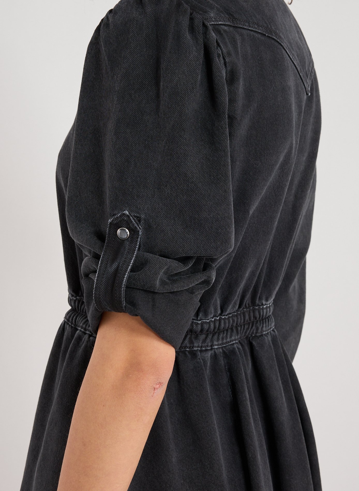 Robe midi Patika en denim de coton mélangé BELLEROSE Noir