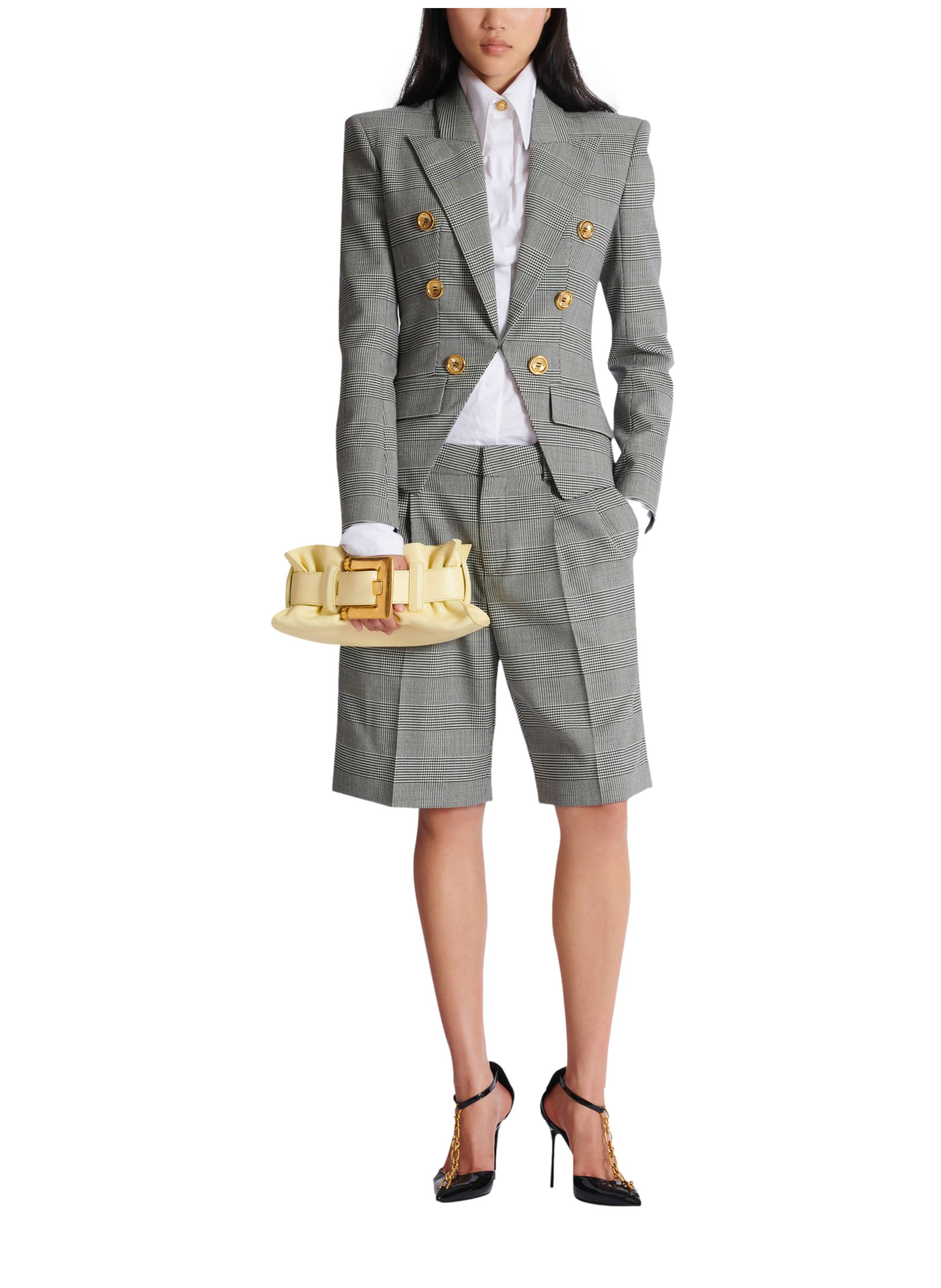 Sac anthem mini shoulder en cuir de veau BALMAIN Jaune