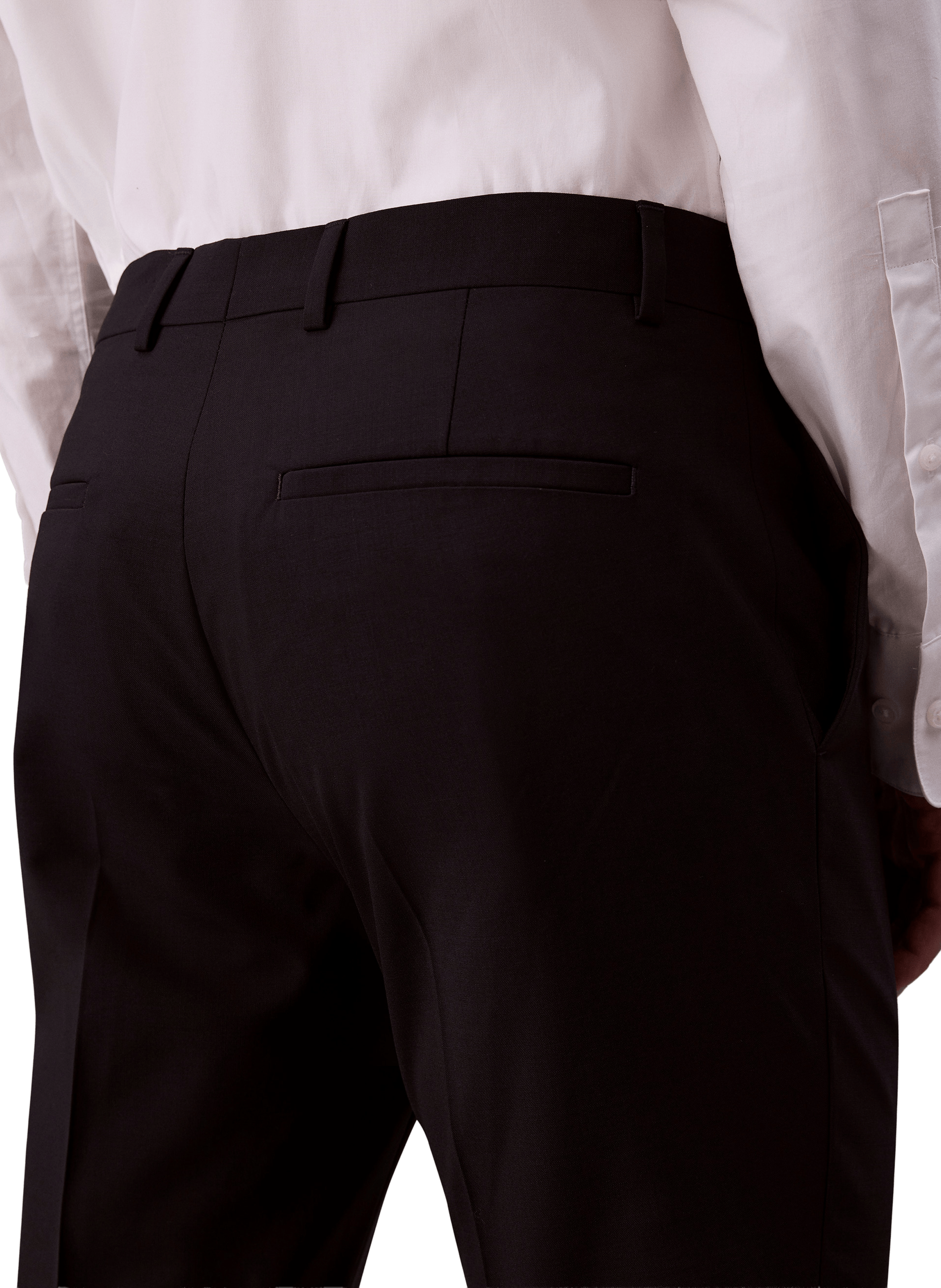 Pantalon droit en laine mélangée CALVIN KLEIN Bleu