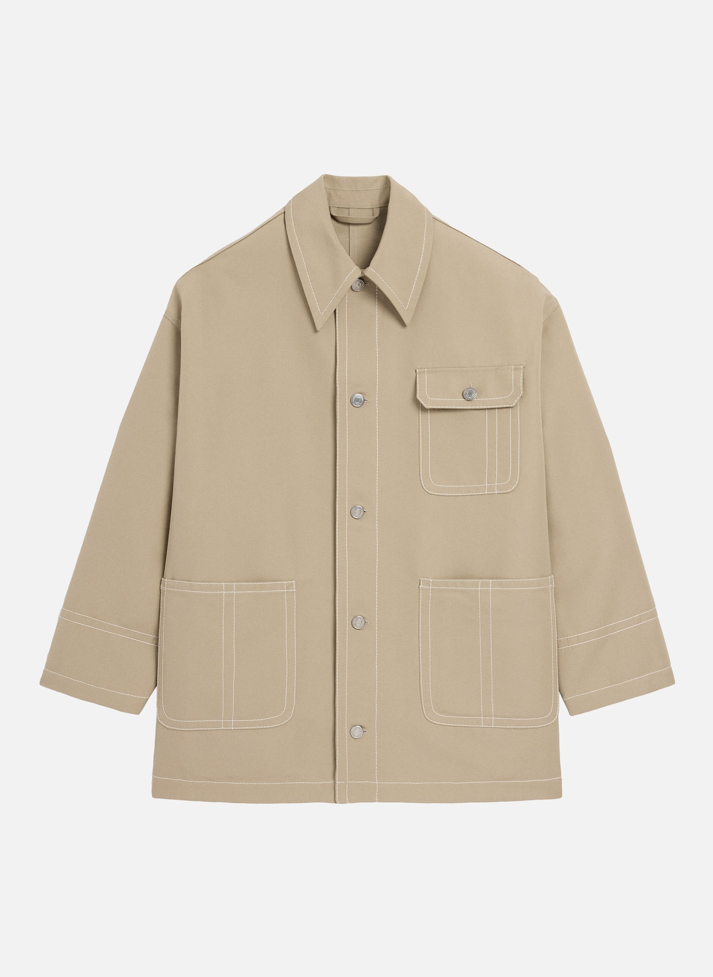 Veste worker unisexe en coton AMI PARIS Beige