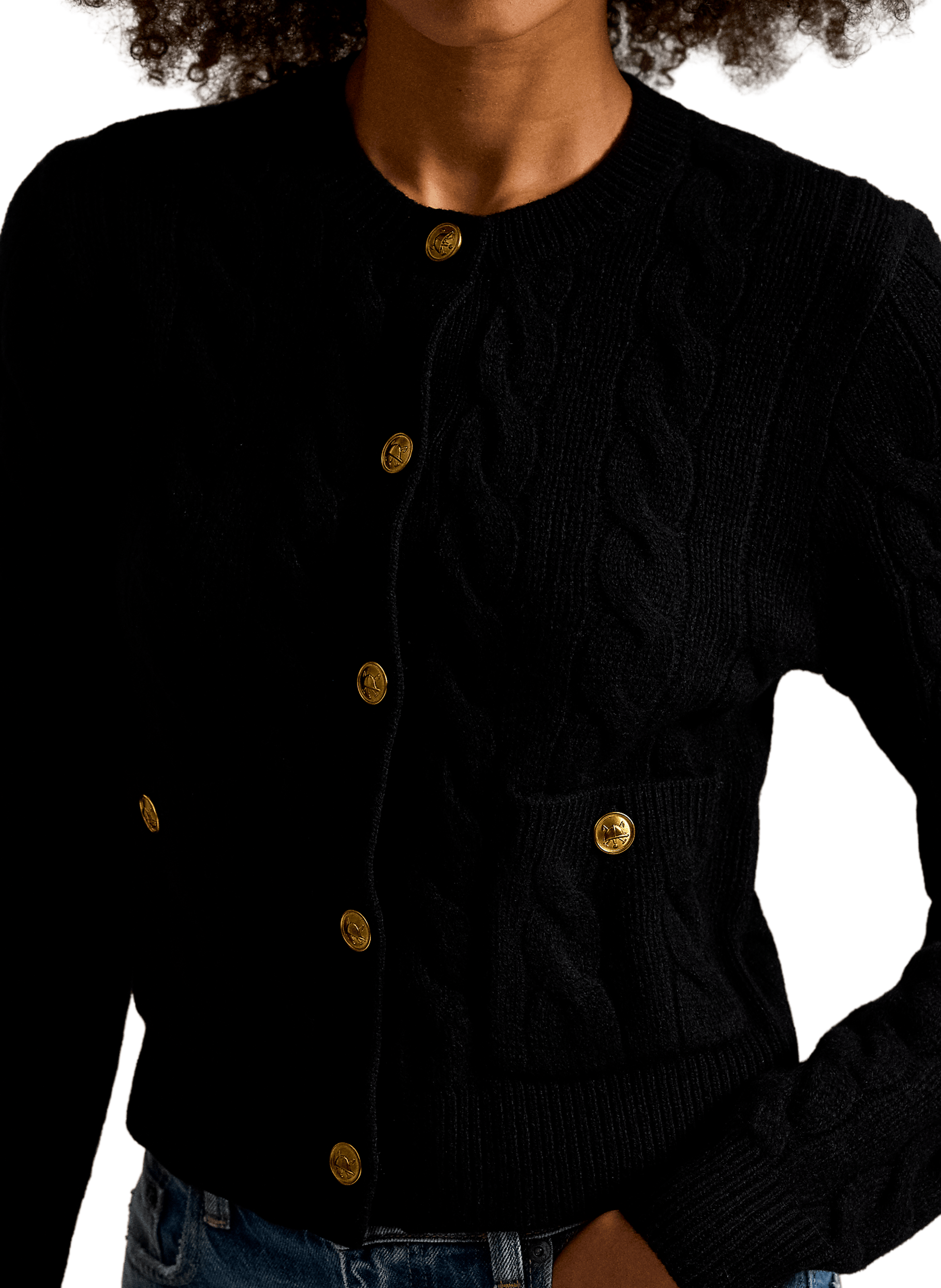 Cardigan en laine et cachemire POLO RALPH LAUREN Noir