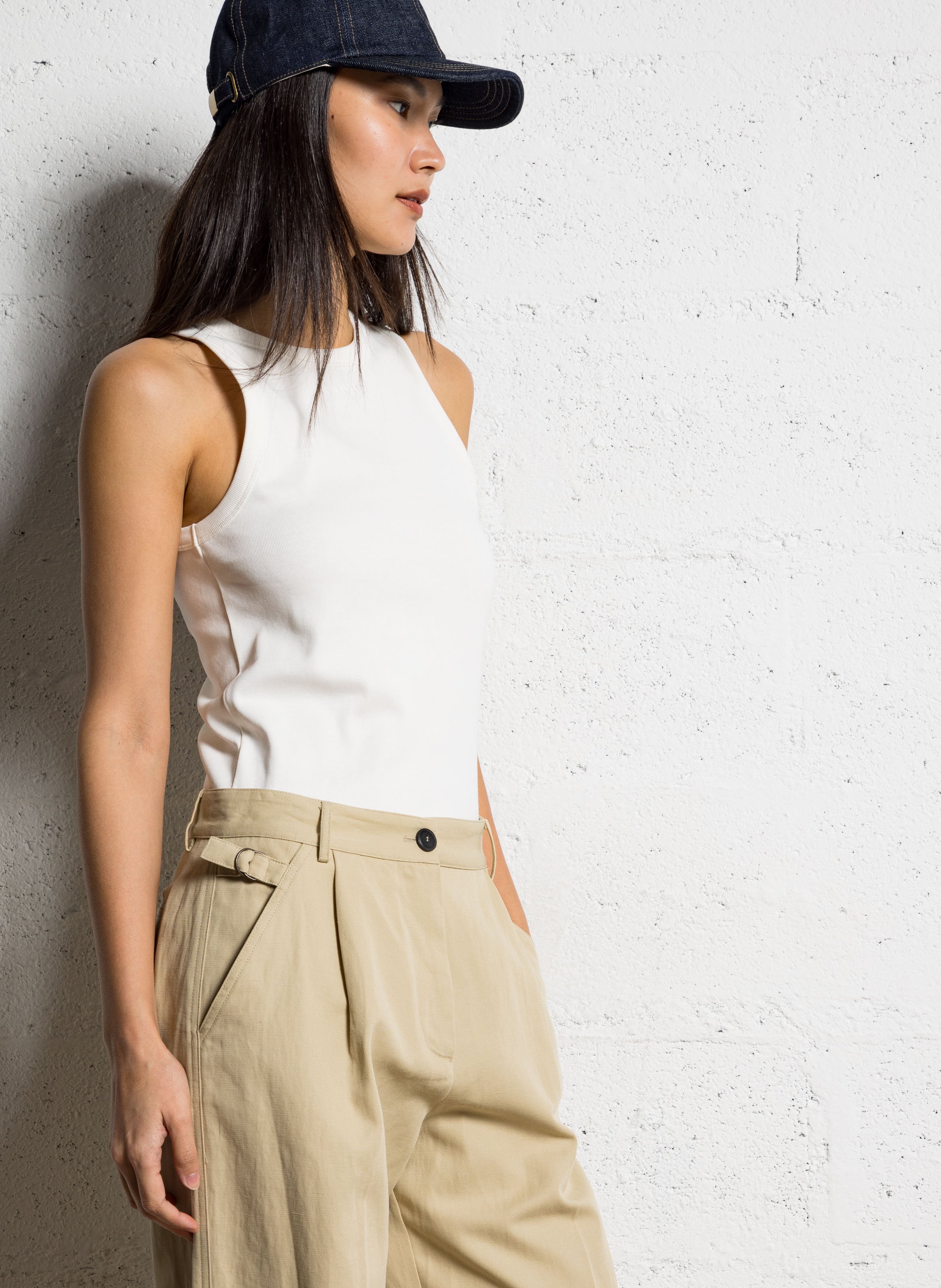 Débardeur droit en coton bio dolly SOEUR Blanc