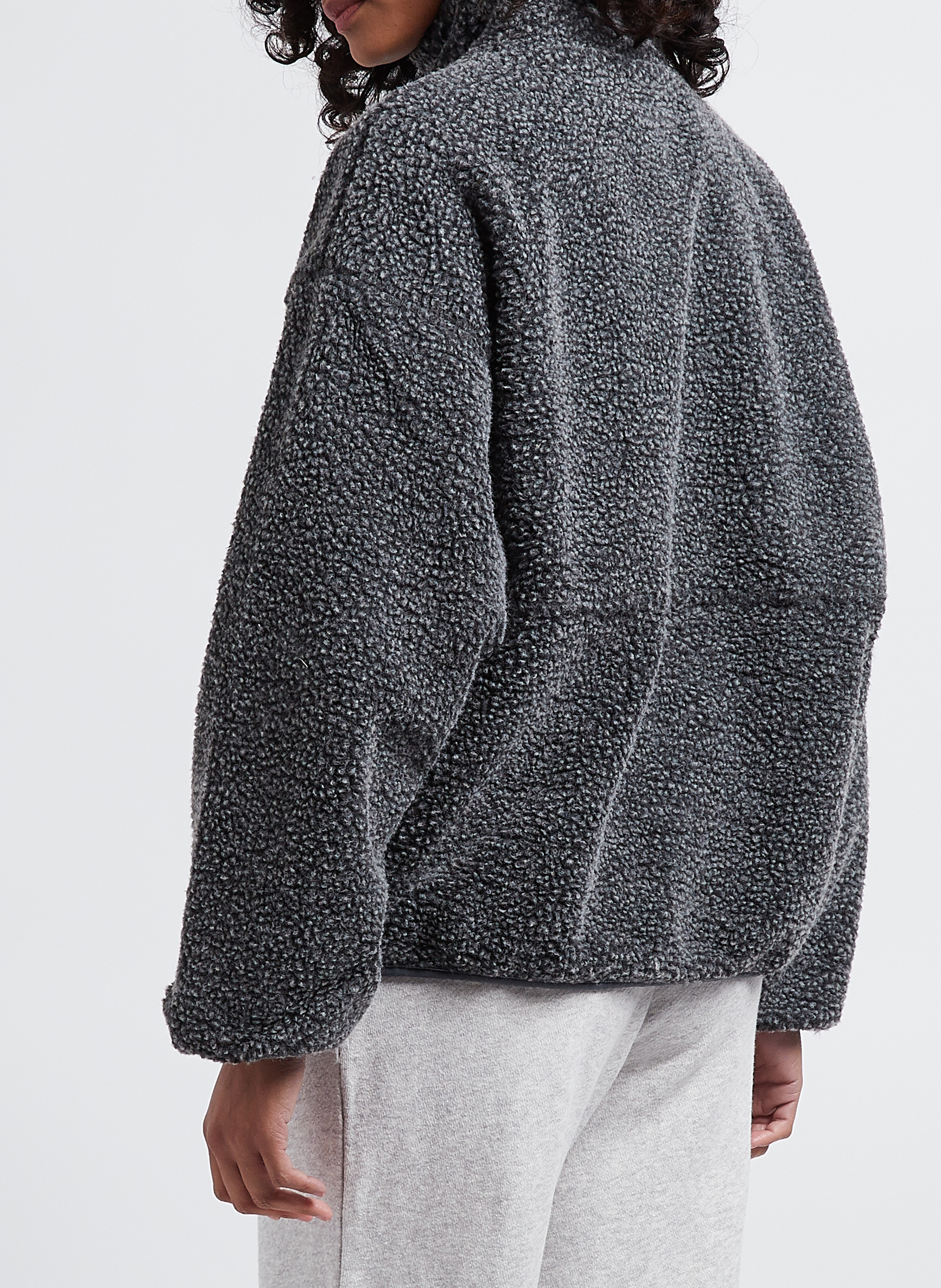 Veste ample zippée à col montant polaire hoktown AMERICAN VINTAGE Gris