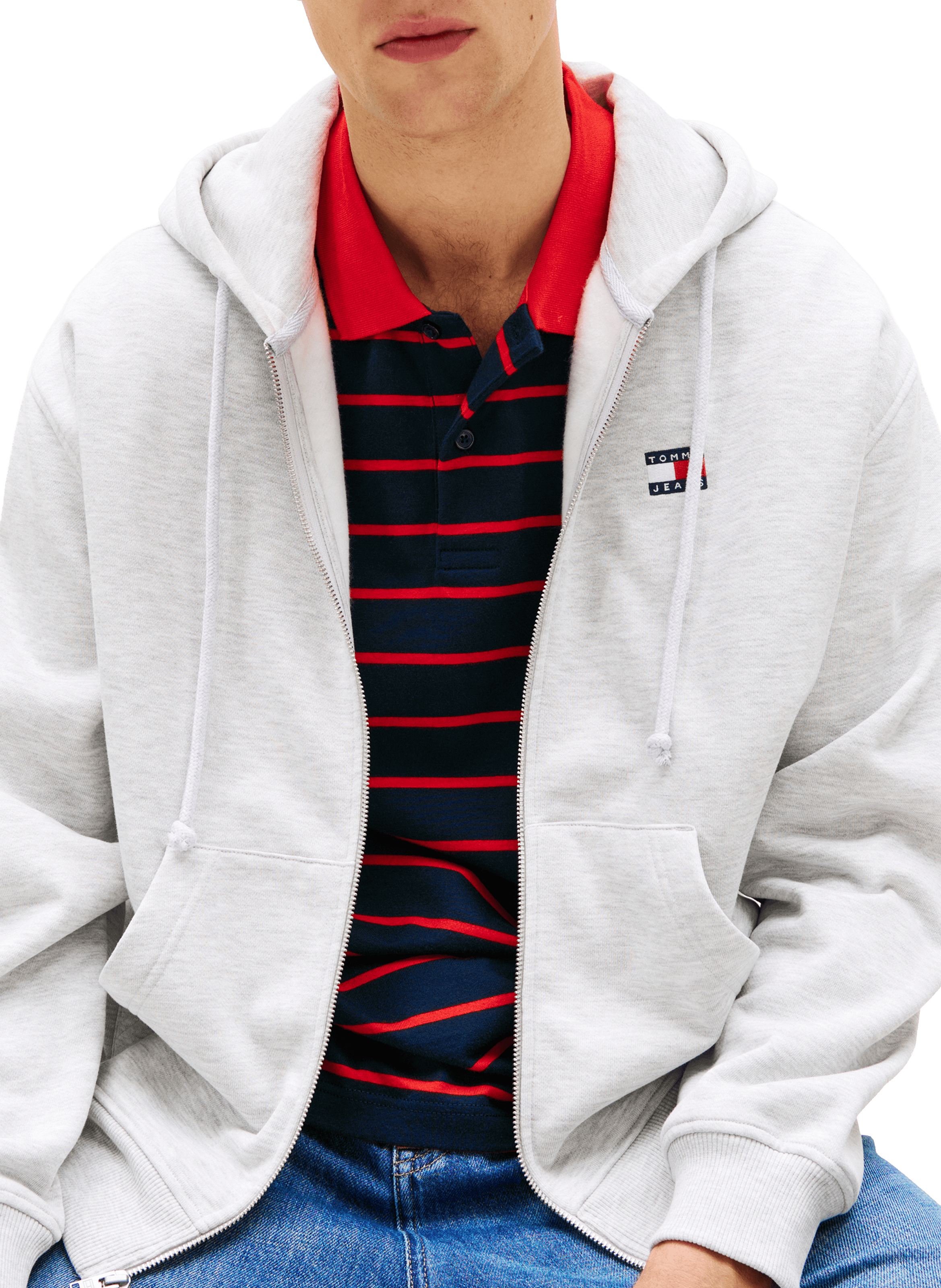 Cotton blend zipped hoodie TOMMY HILFIGER Grey