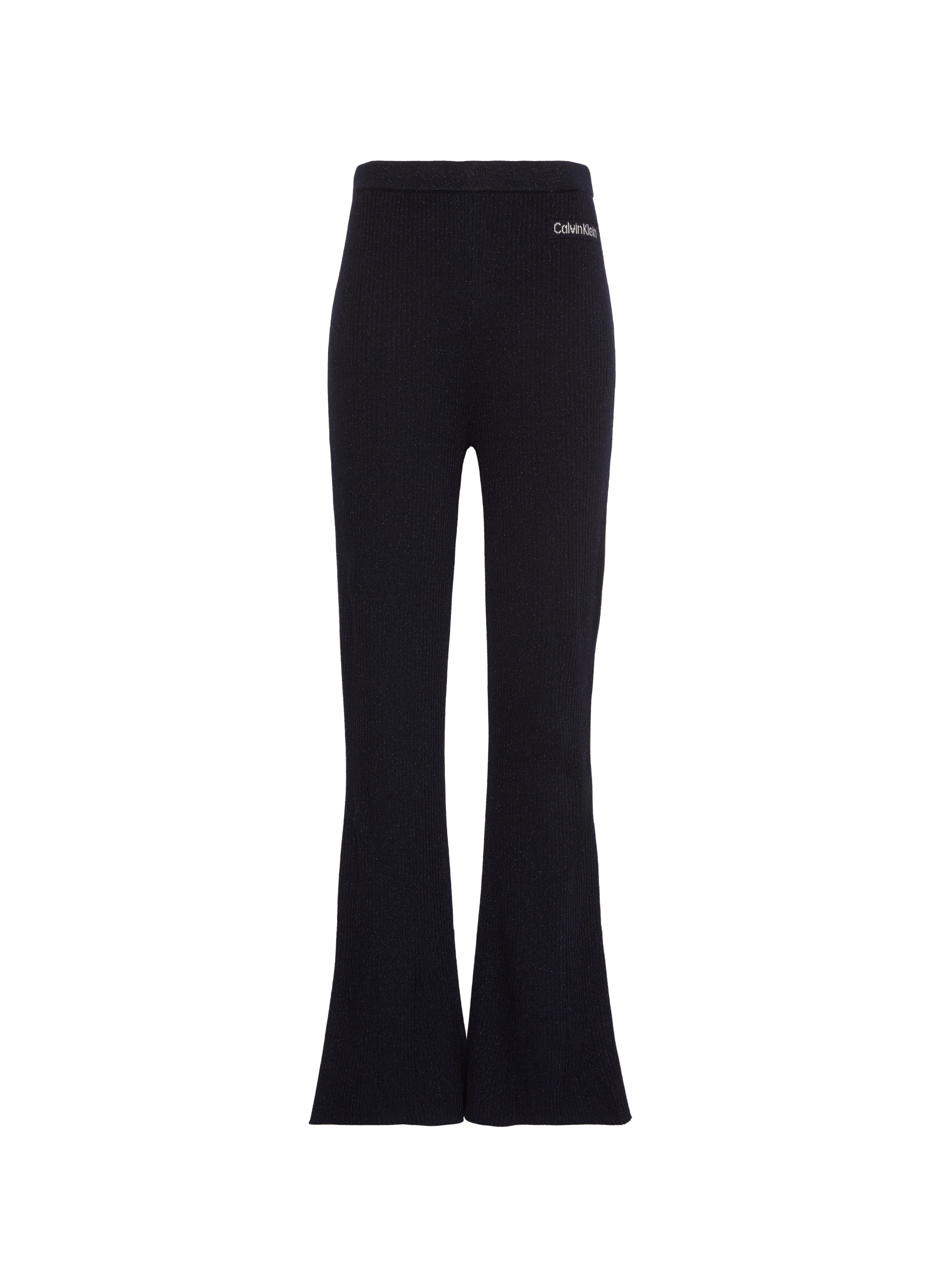 Pantalon évasé côtelé à logo CALVIN KLEIN Bleu