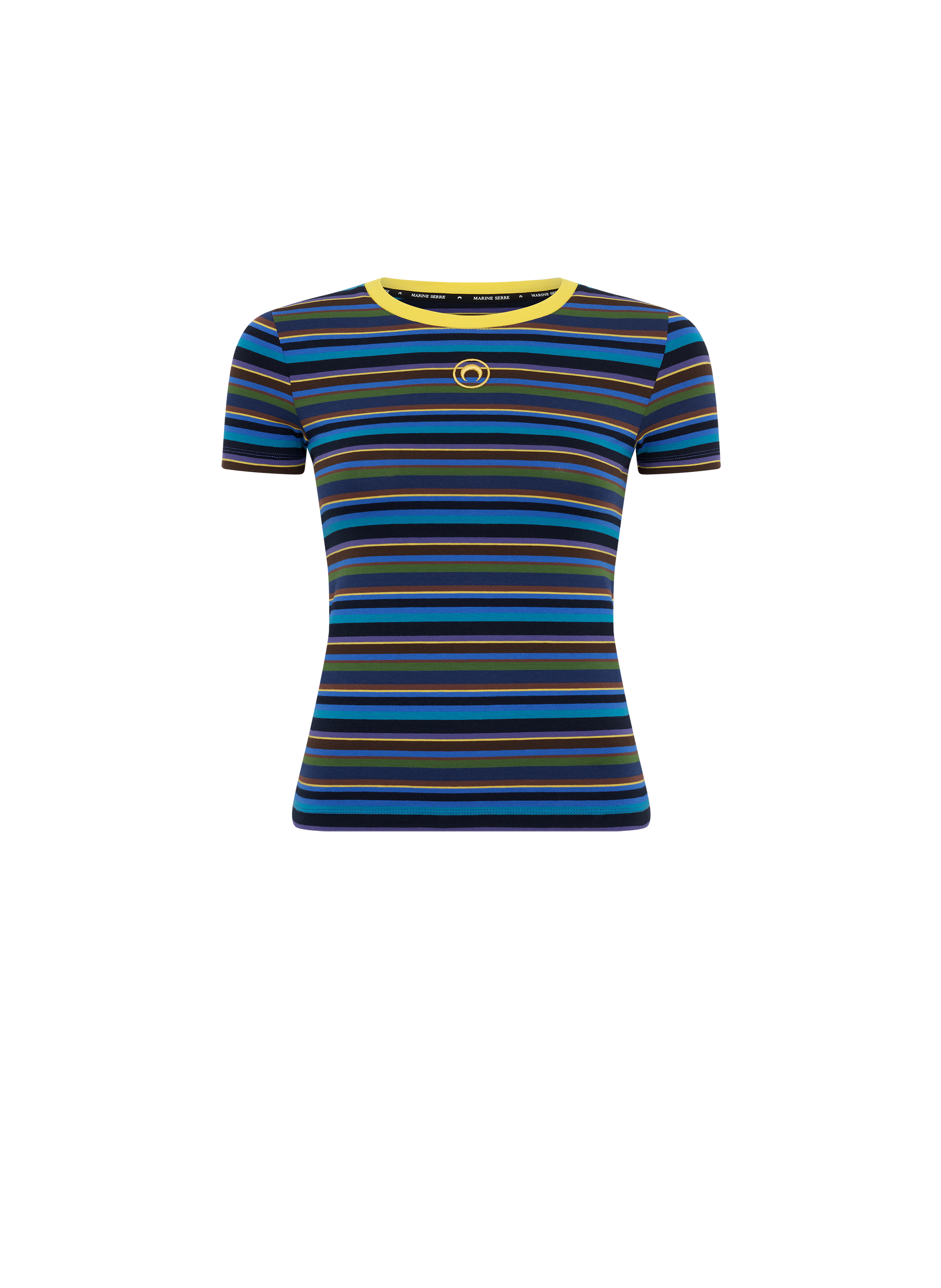 T-shirt baby fit en jersey à rayures moon logo MARINE SERRE Violet