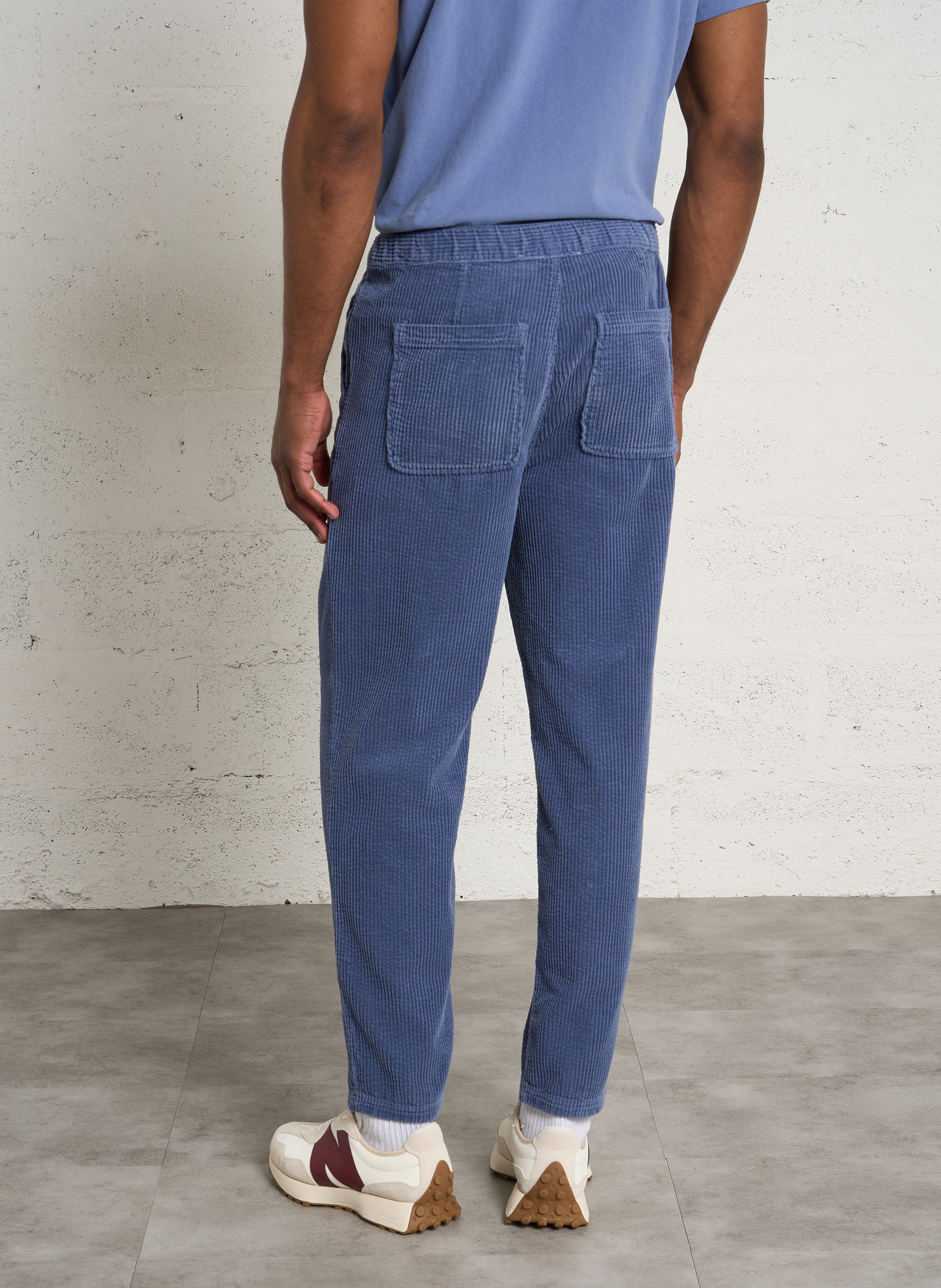 Pantalon côtelé en coton padow AMERICAN VINTAGE Bleu