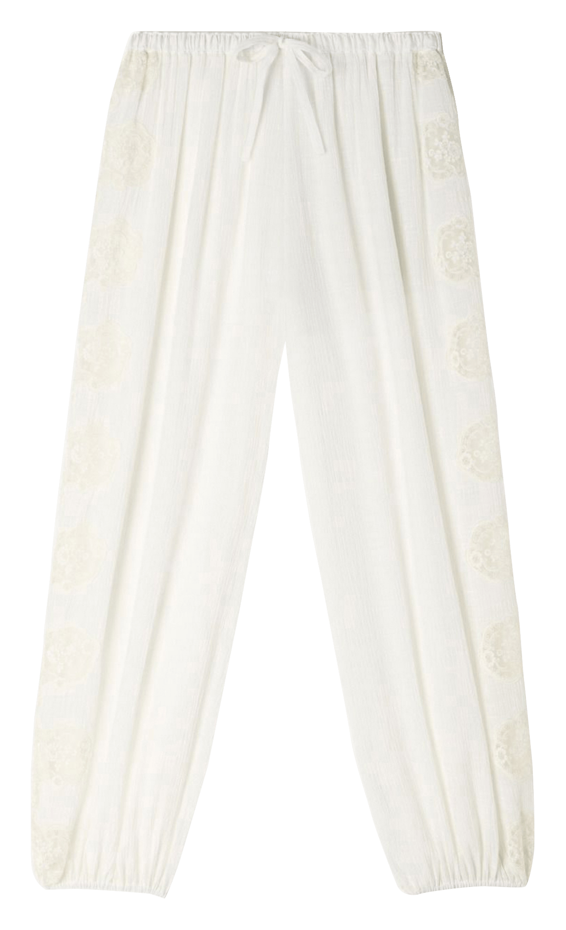 Pantalon large en dentelle SANDRO Blanc