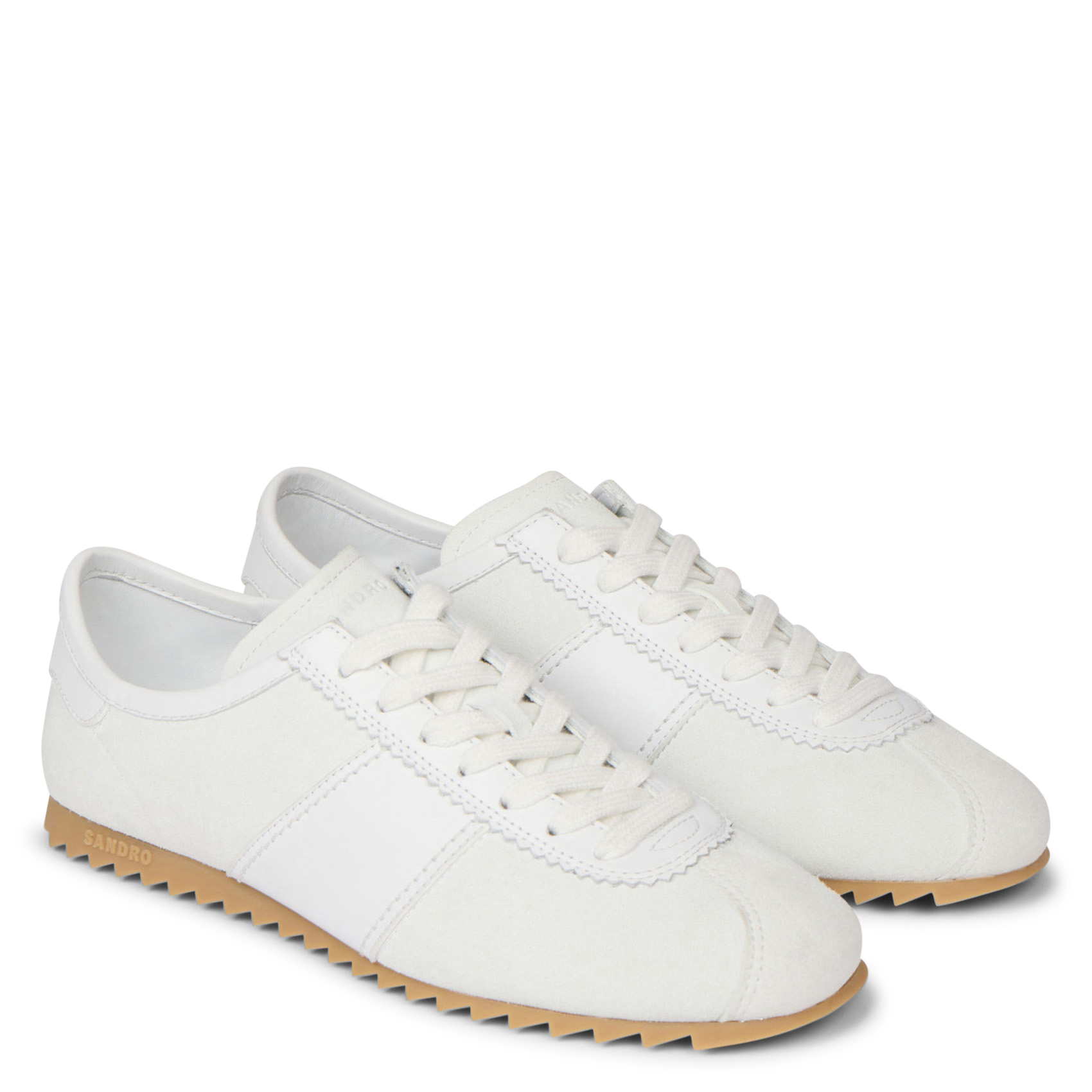 Baskets basses en cuir SANDRO Blanc