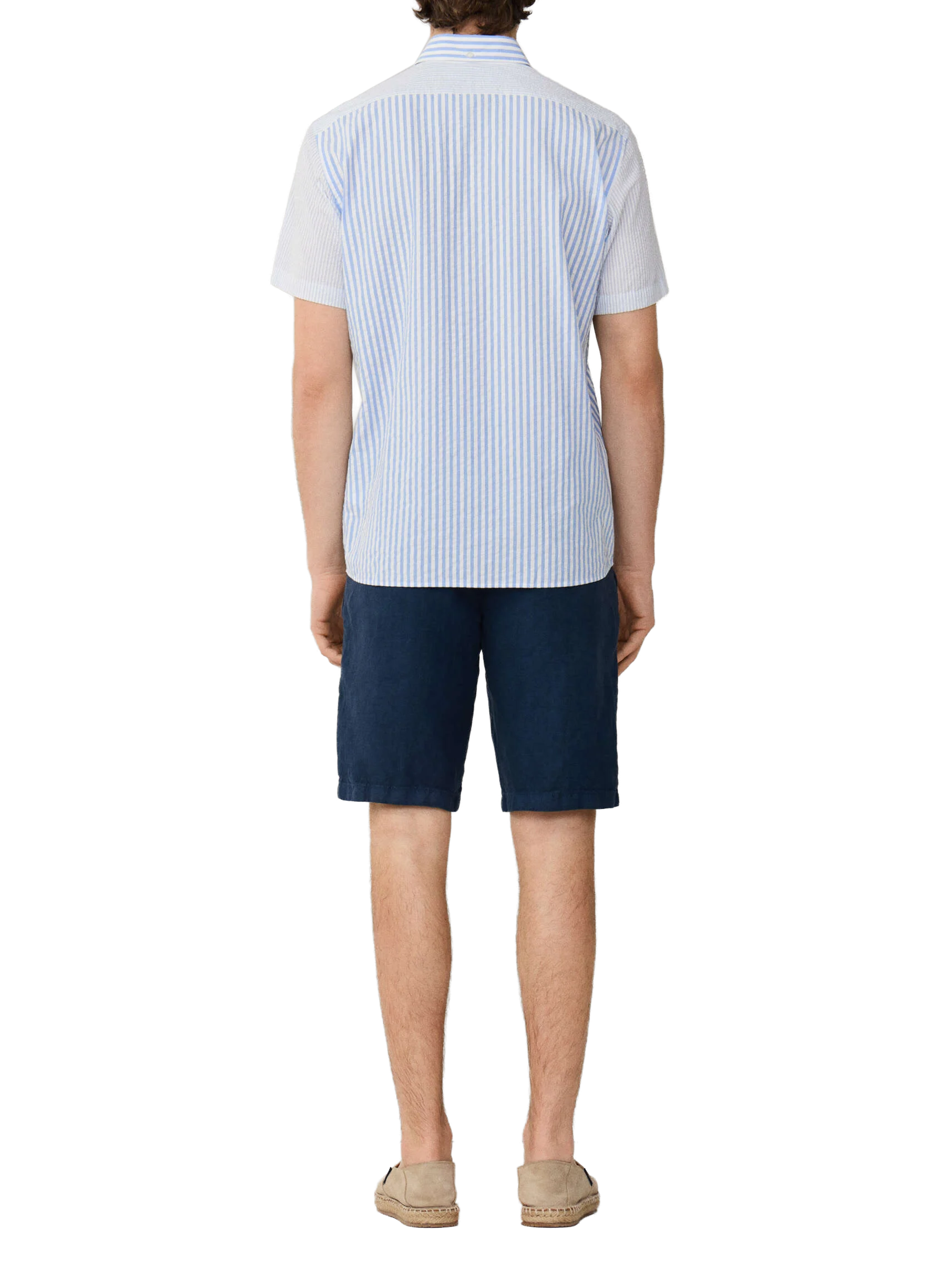 Short-sleeved striped cotton shirt FACONNABLE Blue