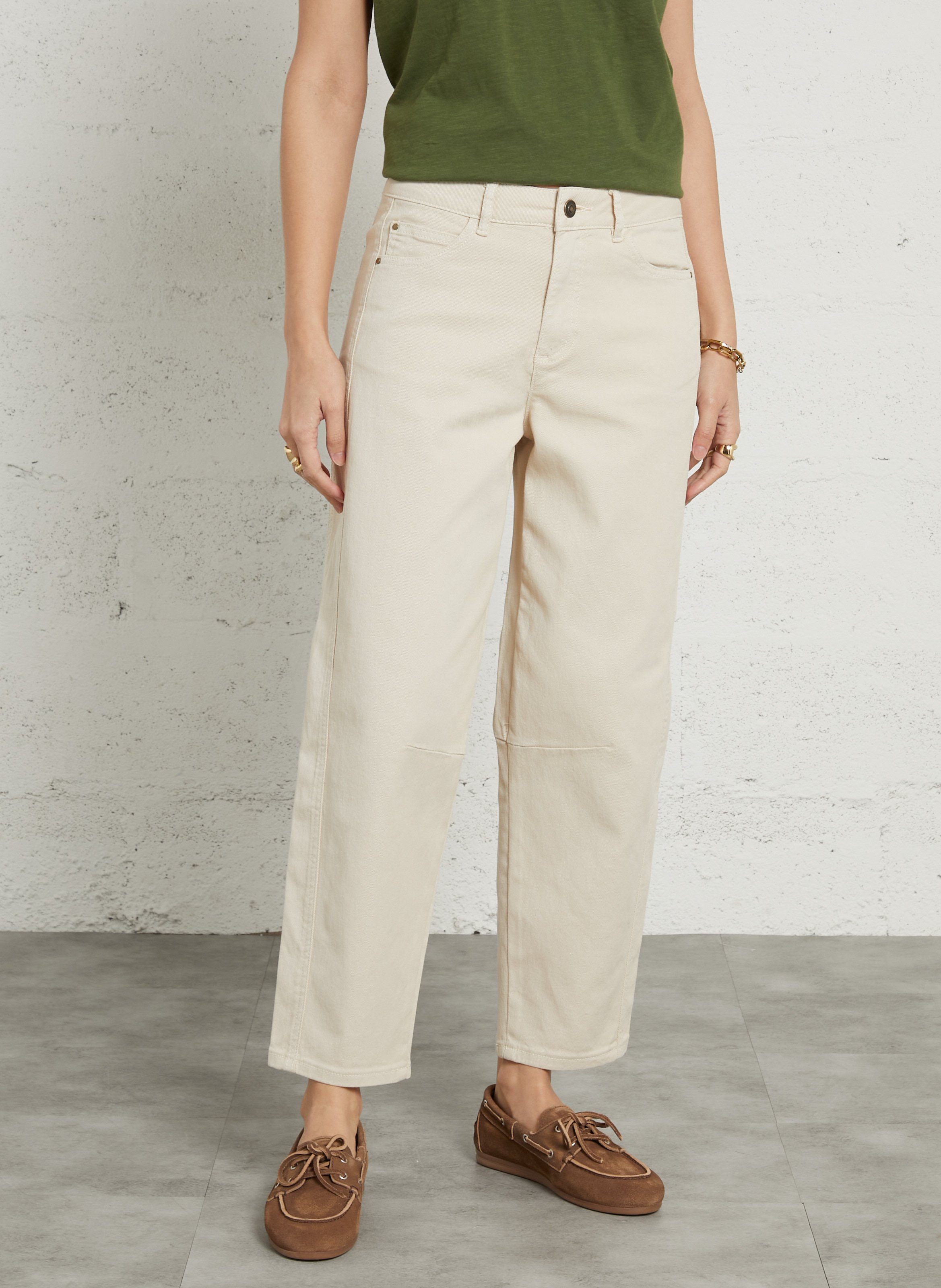 Jean large taille haute en coton mélangé robinson MAISON 123 Beige