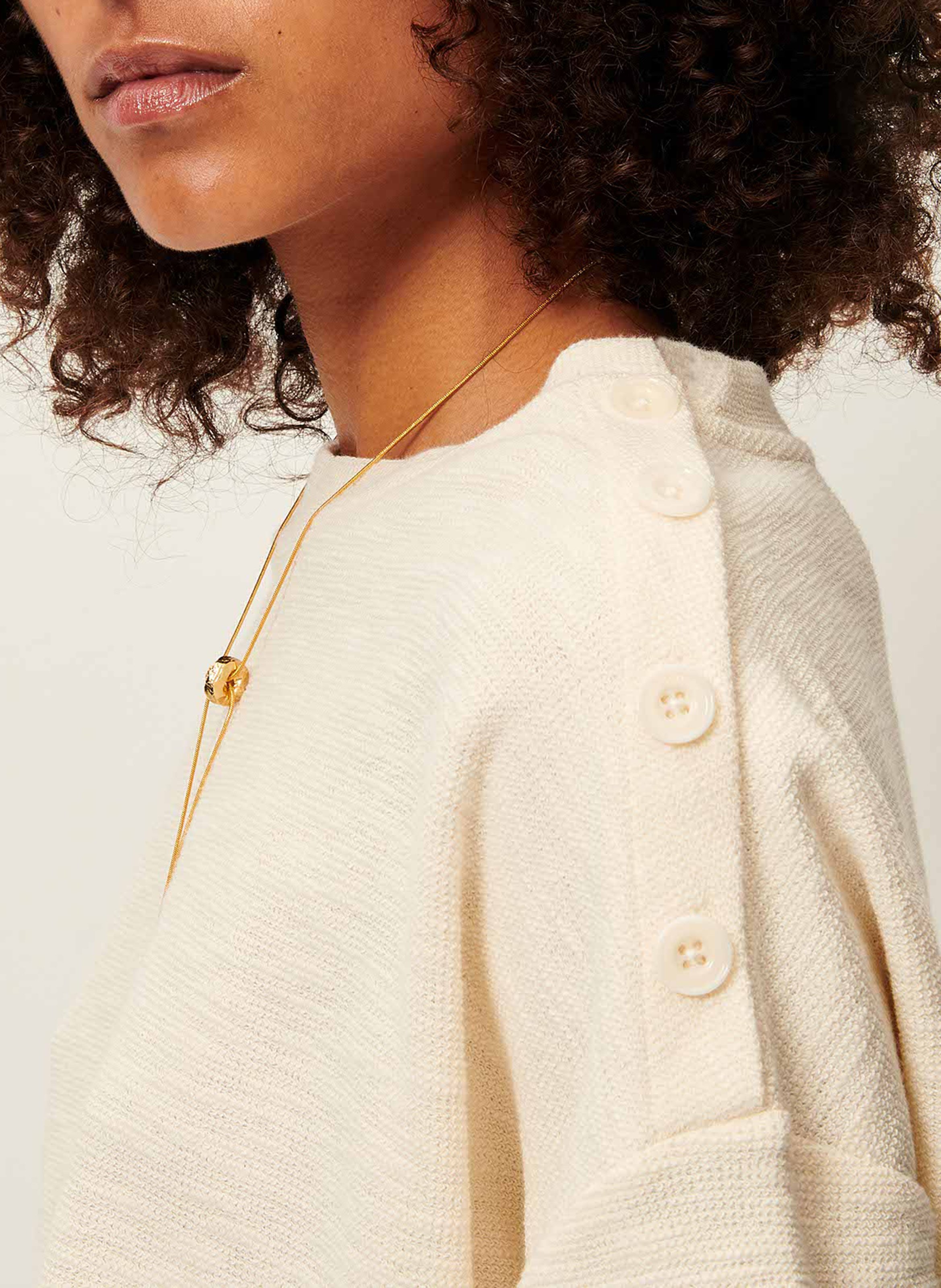 Pull fin col rond en coton mélangé austin SESSUN Beige