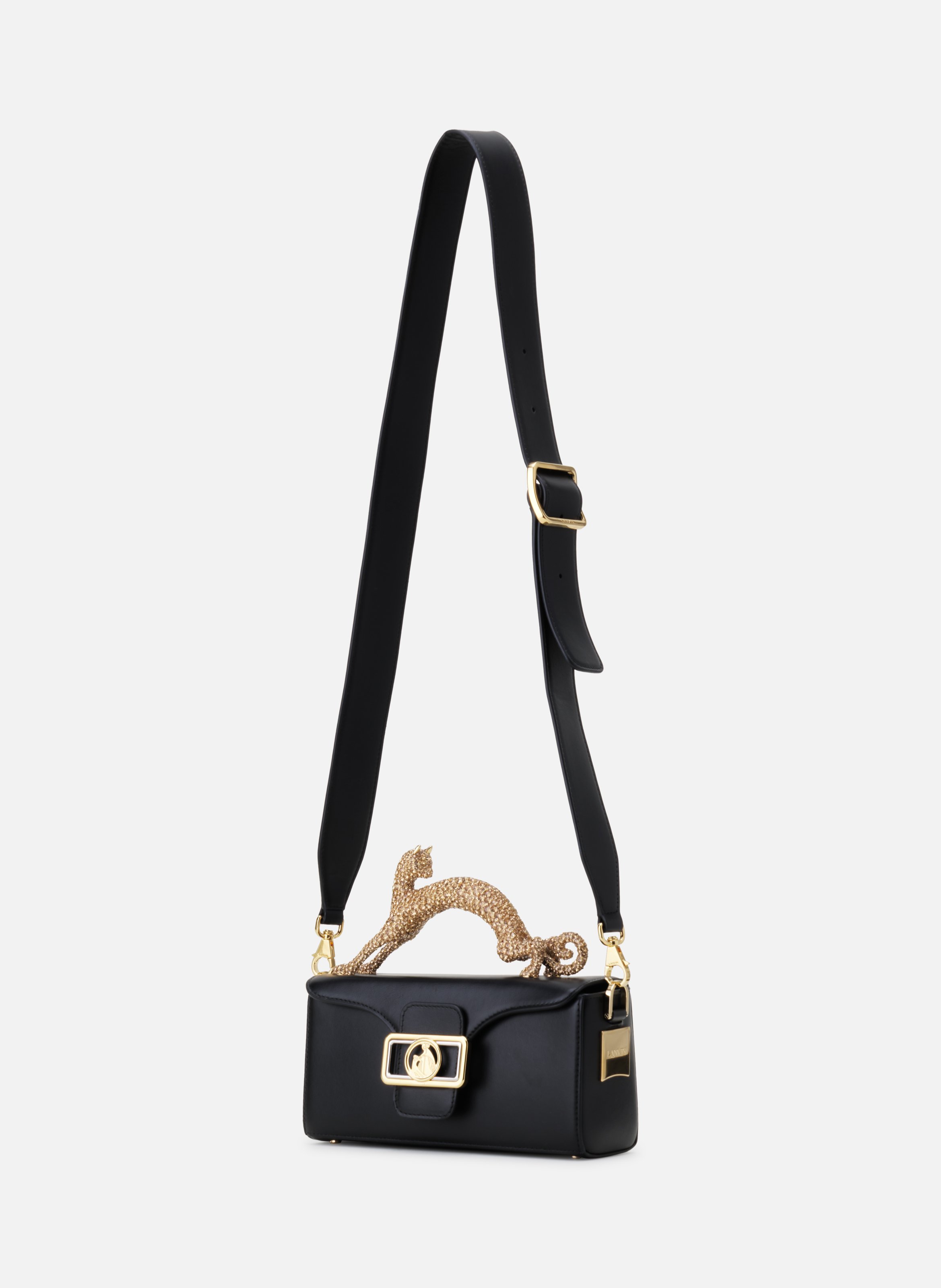 Sac pencil cat nano en cuir avec strass LANVIN Noir
