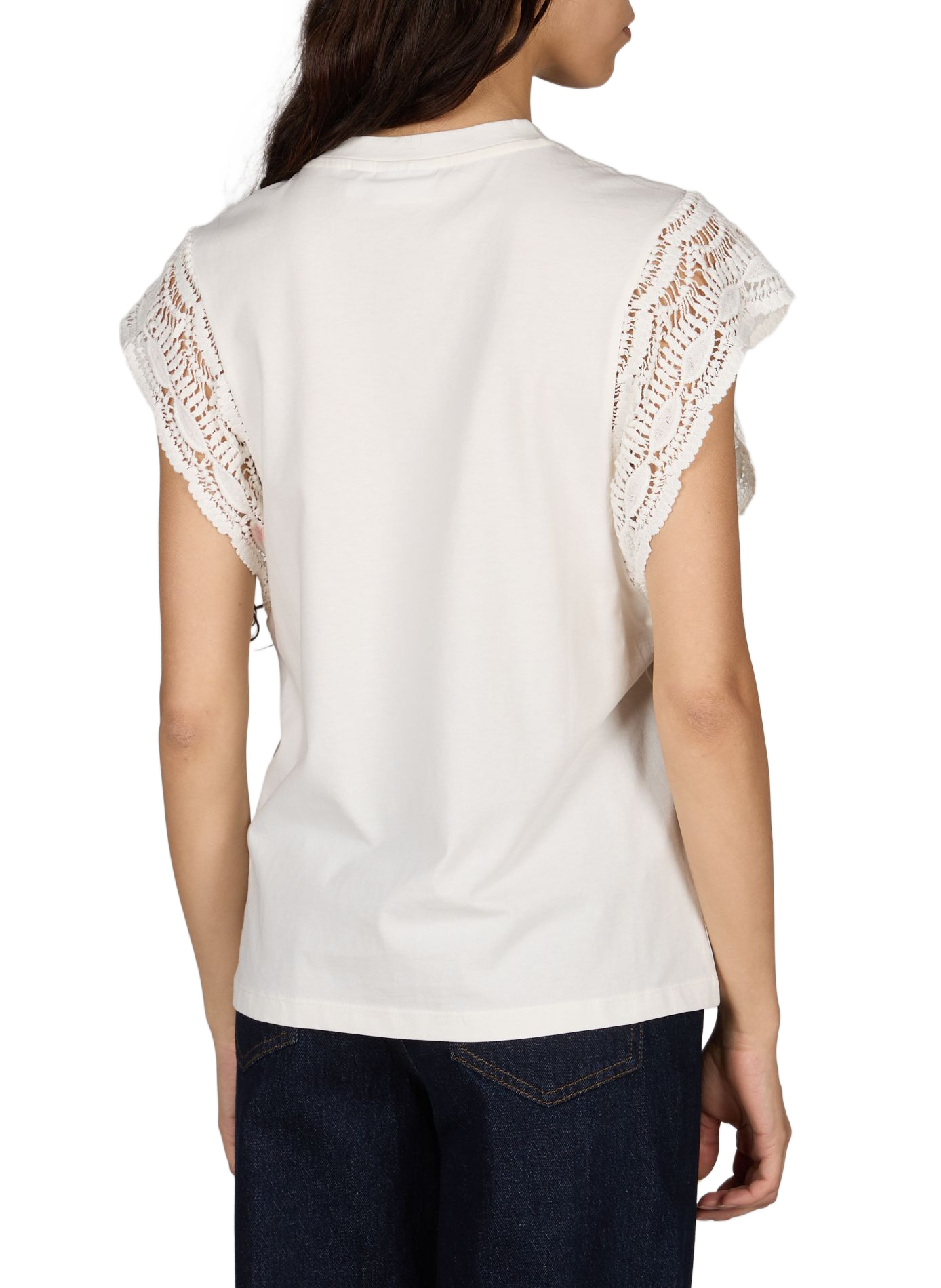 Camiseta Vimandala de algodón VILA Blanco