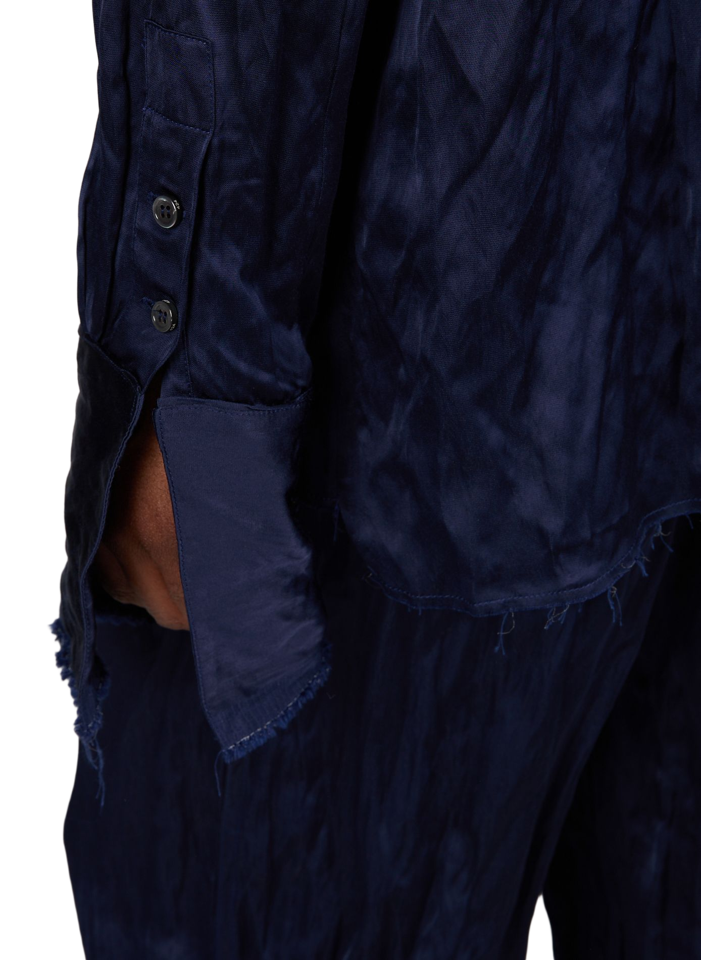 Chemise satinée à manches longues | Bleu 424 Homme
