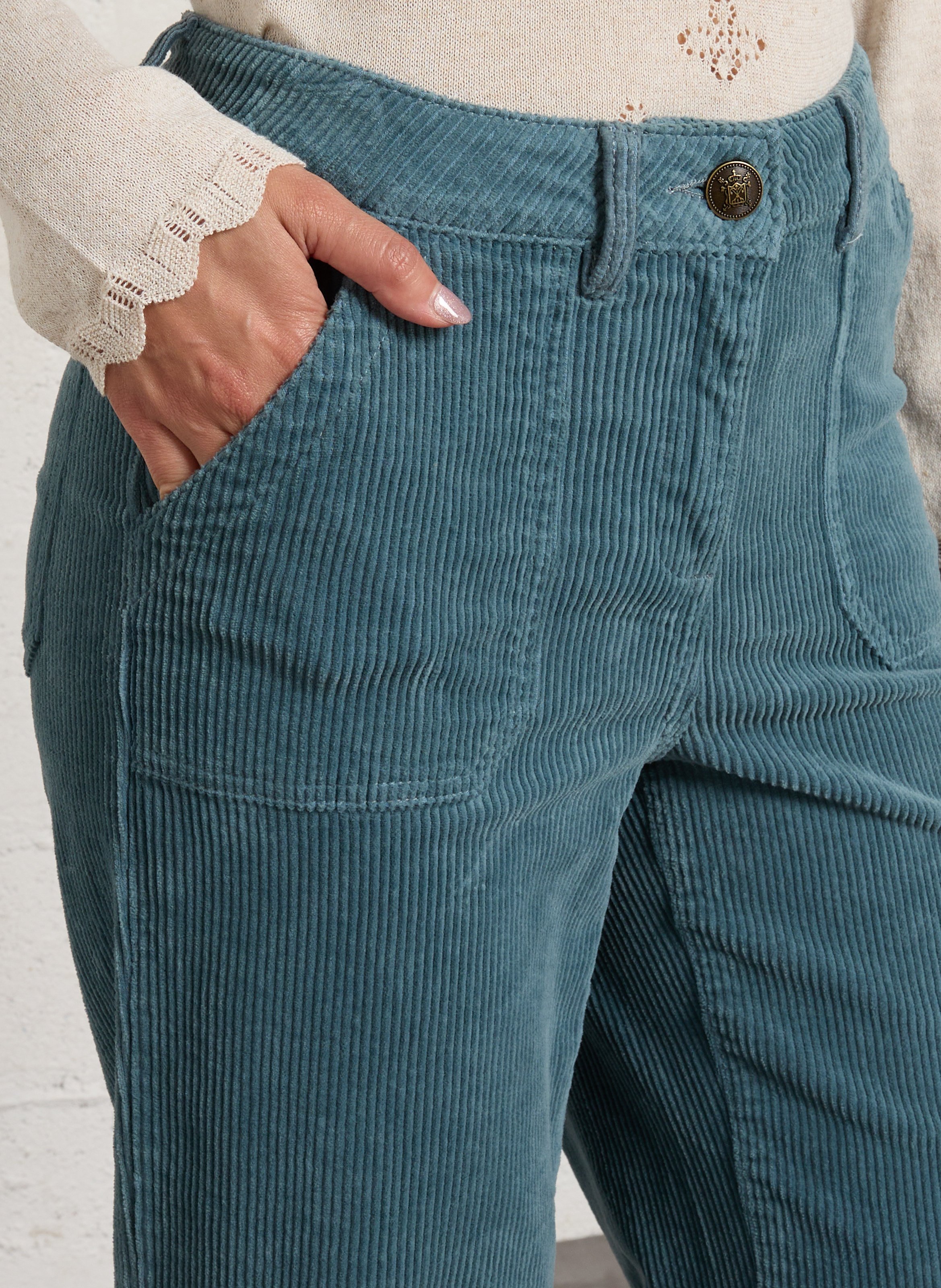Pantalon droit en coton mélangé selyna MAISON 123 Bleu