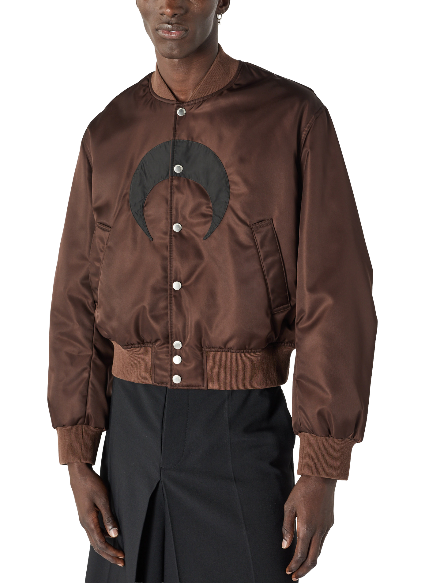 Bomber en nylon avec moon contrastant MARINE SERRE Marron