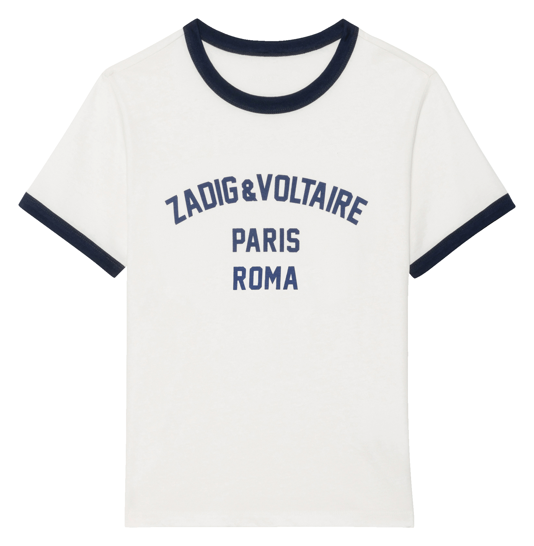 Tee-shirt droit col rond imprimé en coton bio woos ZADIG&VOLTAIRE White