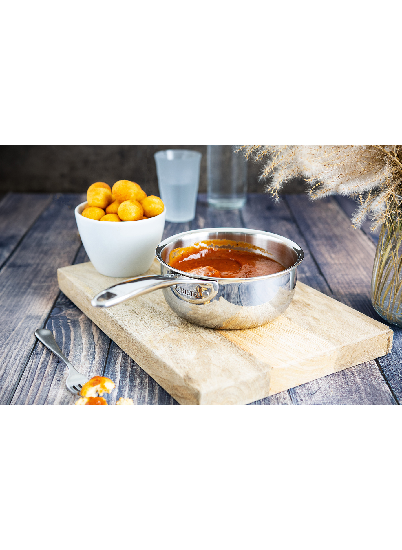 Casserole saucier graduée Castel'Pro en inox CRISTEL Gris