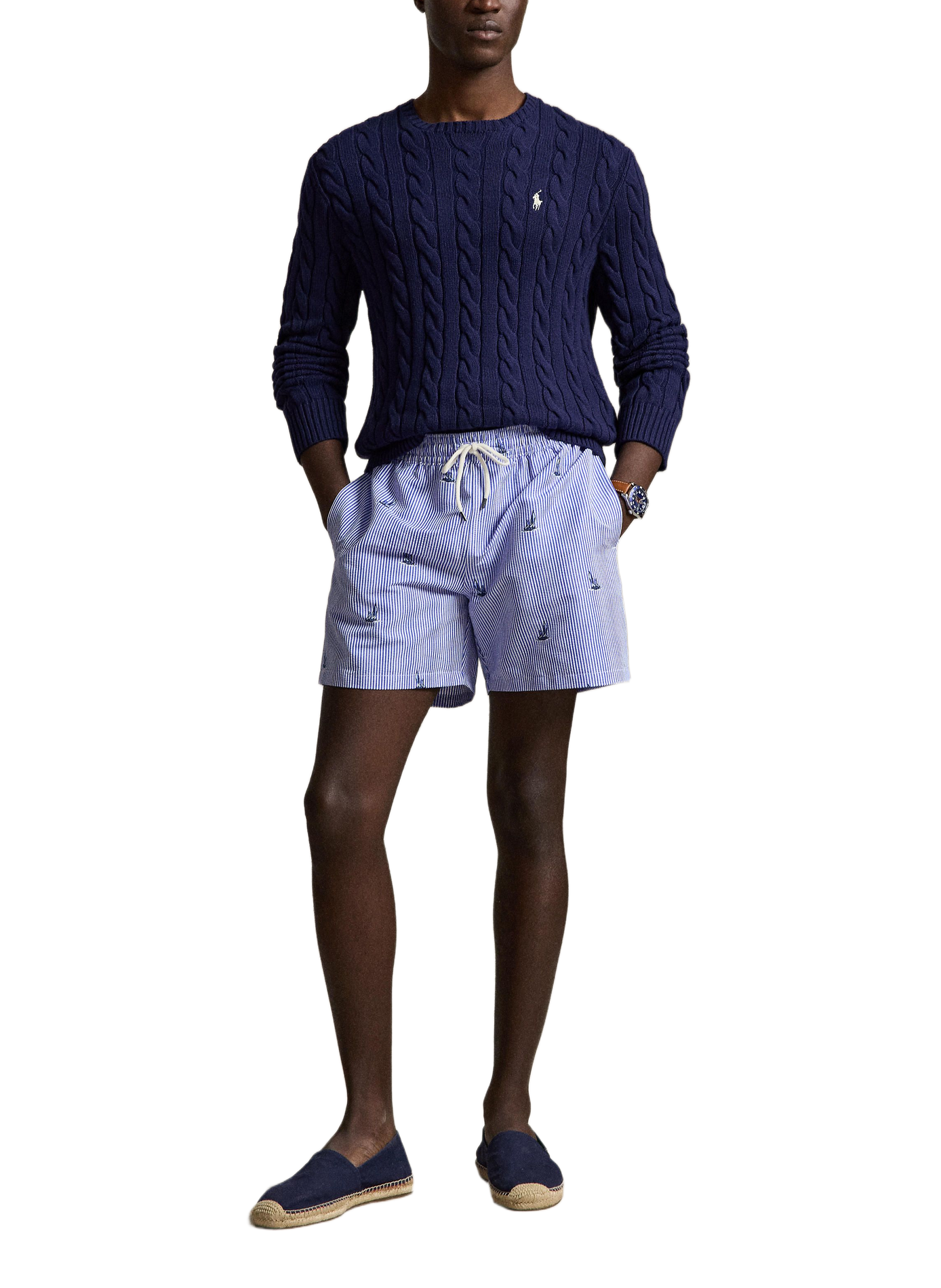 Striped swim shorts with embroidery POLO RALPH LAUREN Blue
