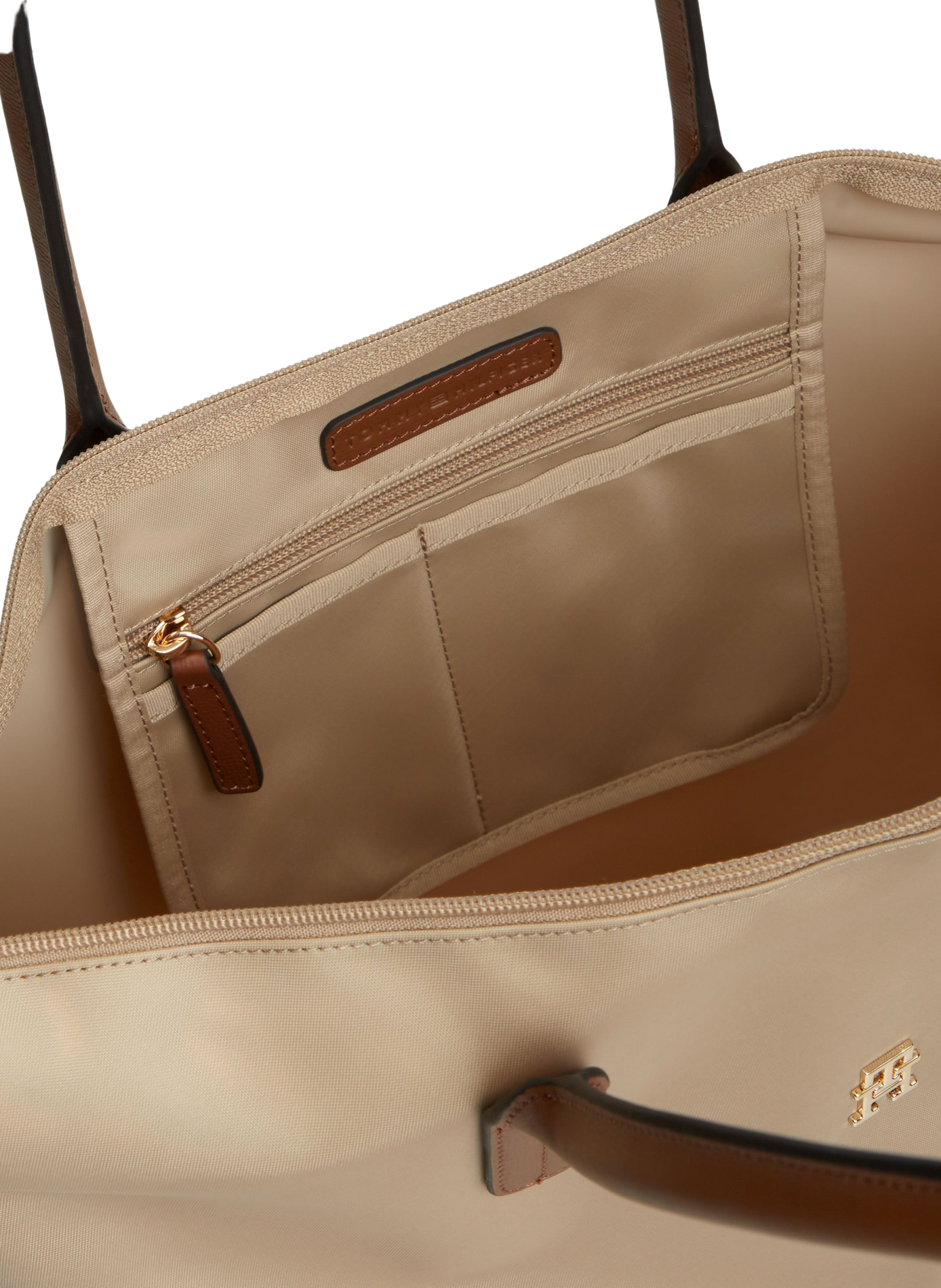 Einfarbige Schultertasche TOMMY HILFIGER Beige